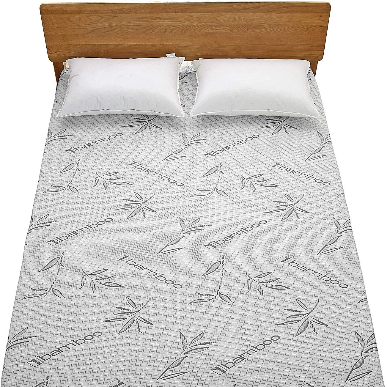 Bibb Home 18-in D Rayon from bamboo California king Hypoallergenic Mattress topper with Bed Bug Protection