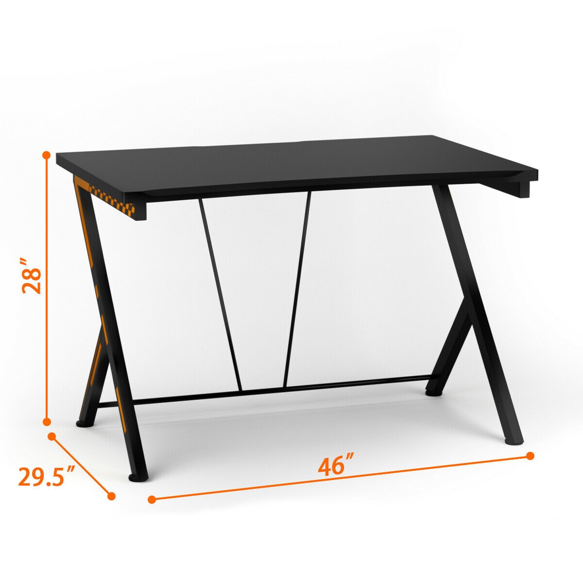   Basics Classic Home Office Computer Desk with Shelves,  29.5 x 19.6 x 35.5 Inches, Black : Home & Kitchen