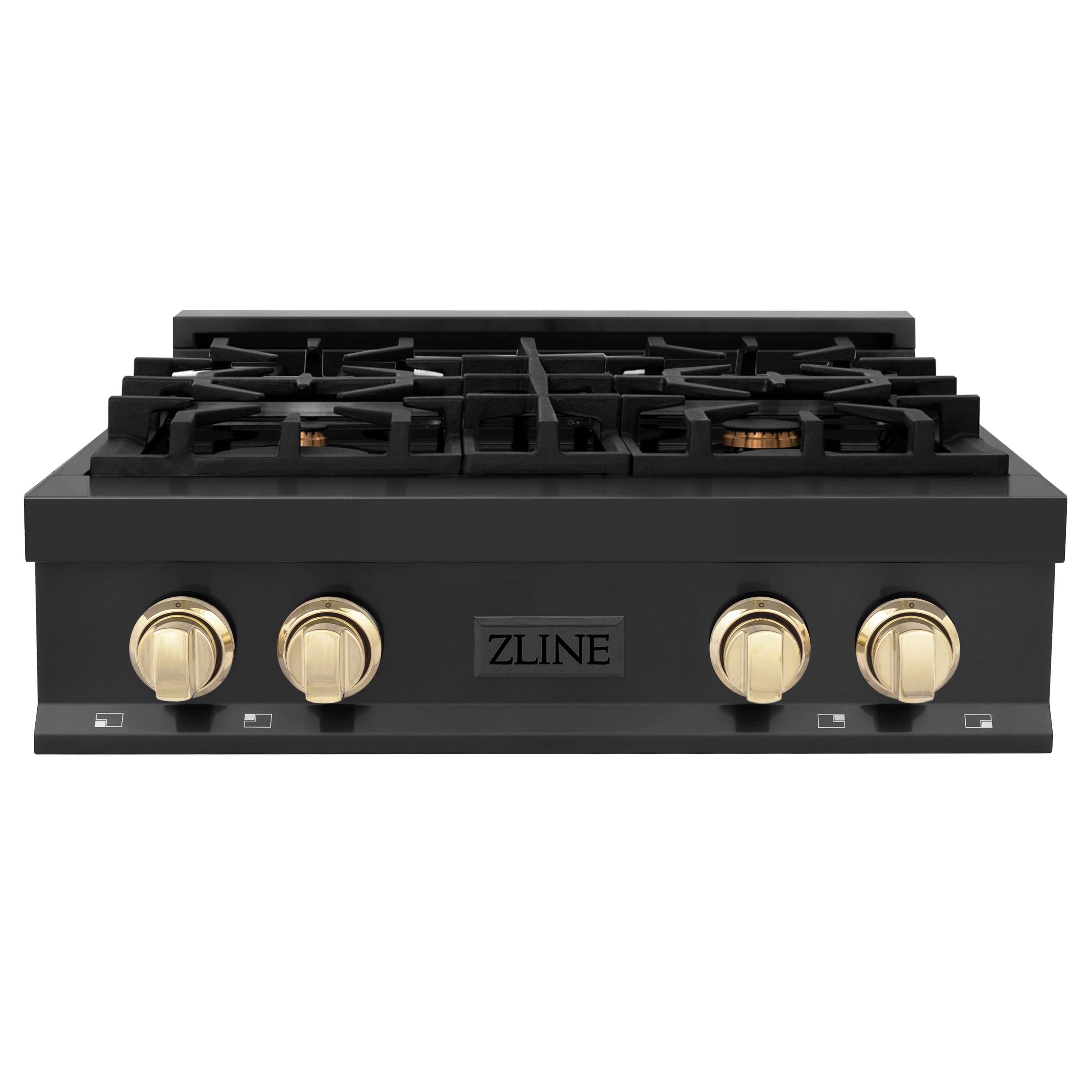 ZLINE KITCHEN & BATH RTBZ-30-G Professional Autograph Edition 30-in 4 burners Black Stainless steel Gas Cooktop