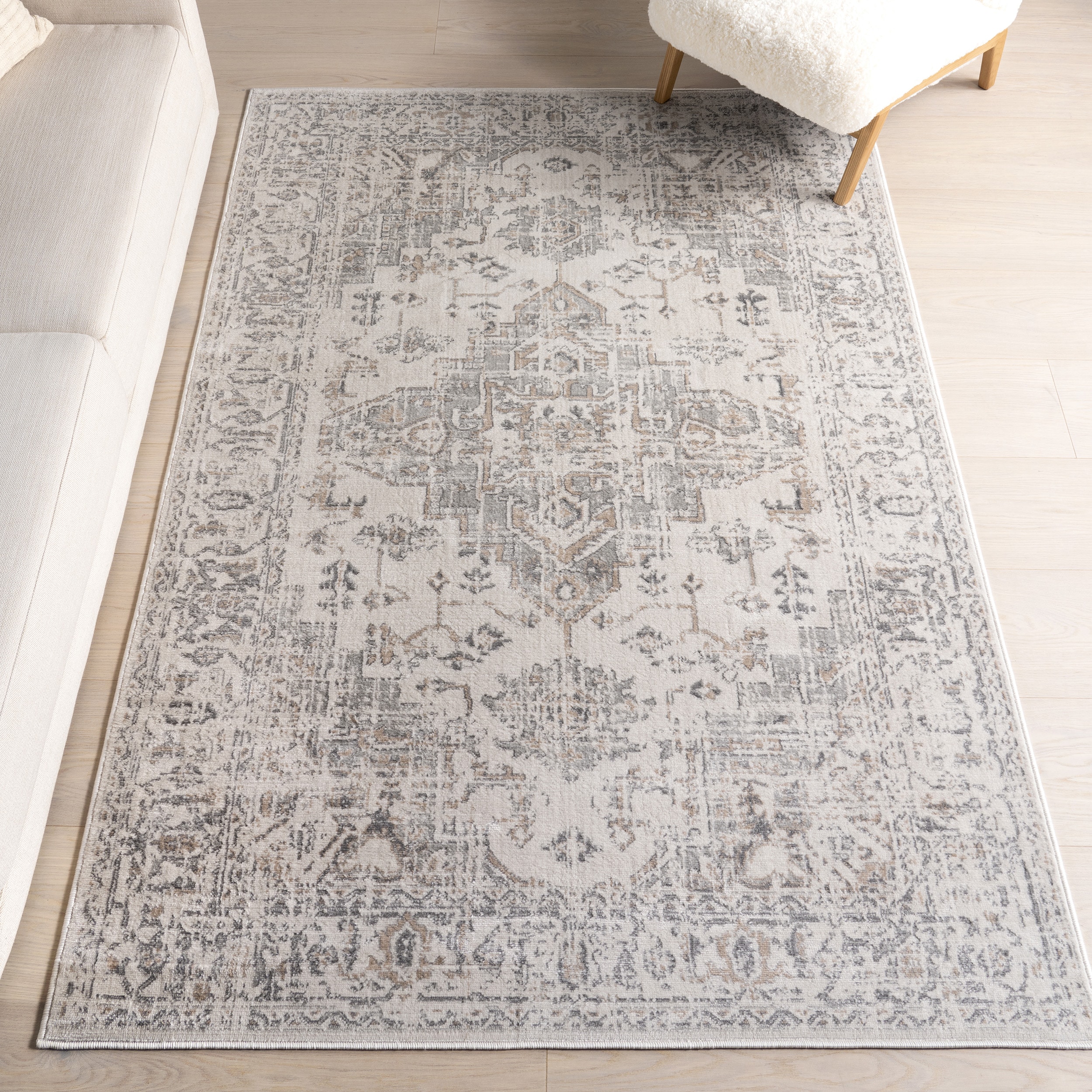 nuLOOM 200ECTH07A-10014 Lilibet Traditional Medallion 10ft. x 14ft. Grey Area Rug