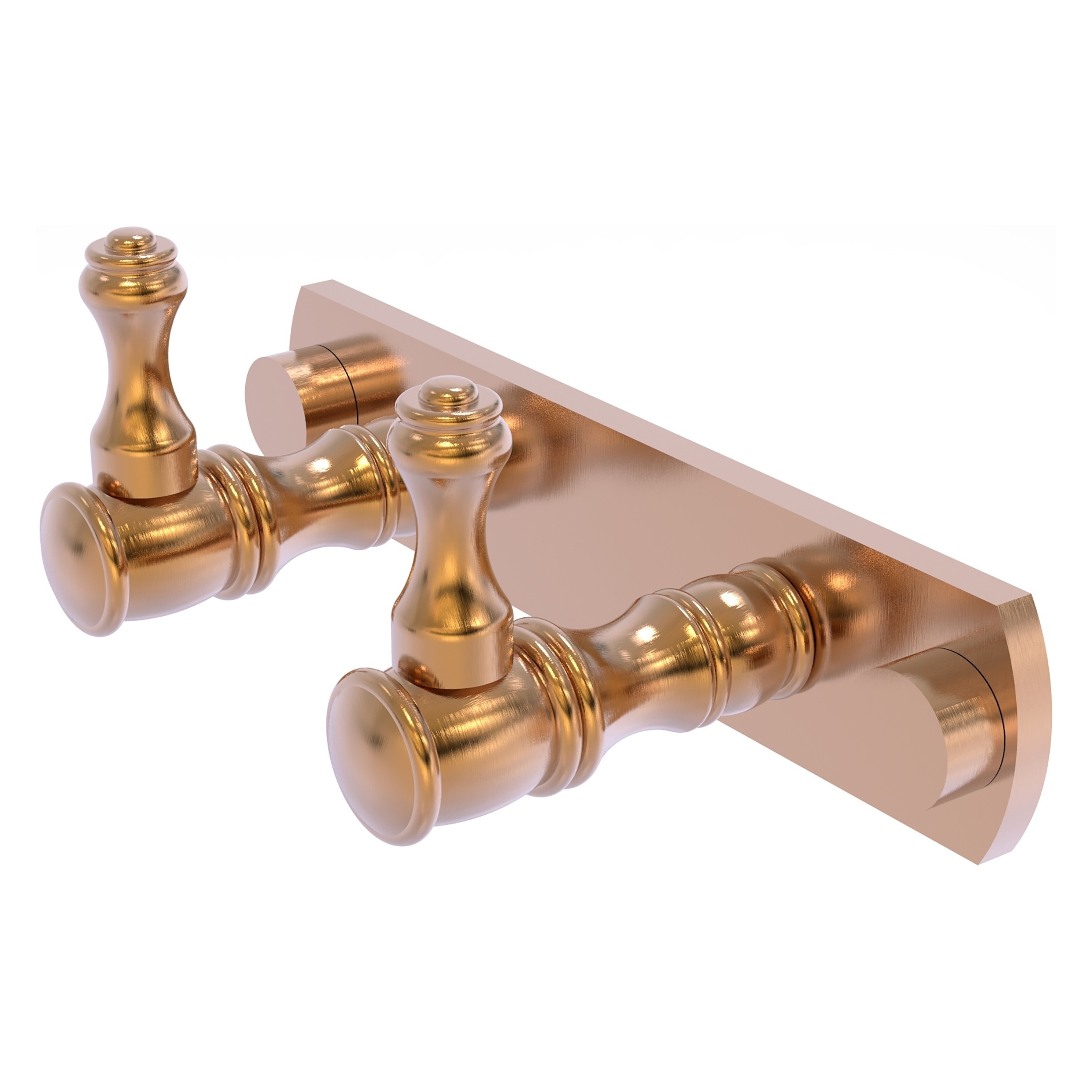 Allied Brass CL-20-2-BBR Carolina Brushed Bronze Double -Hook Wall mount Towel Hook