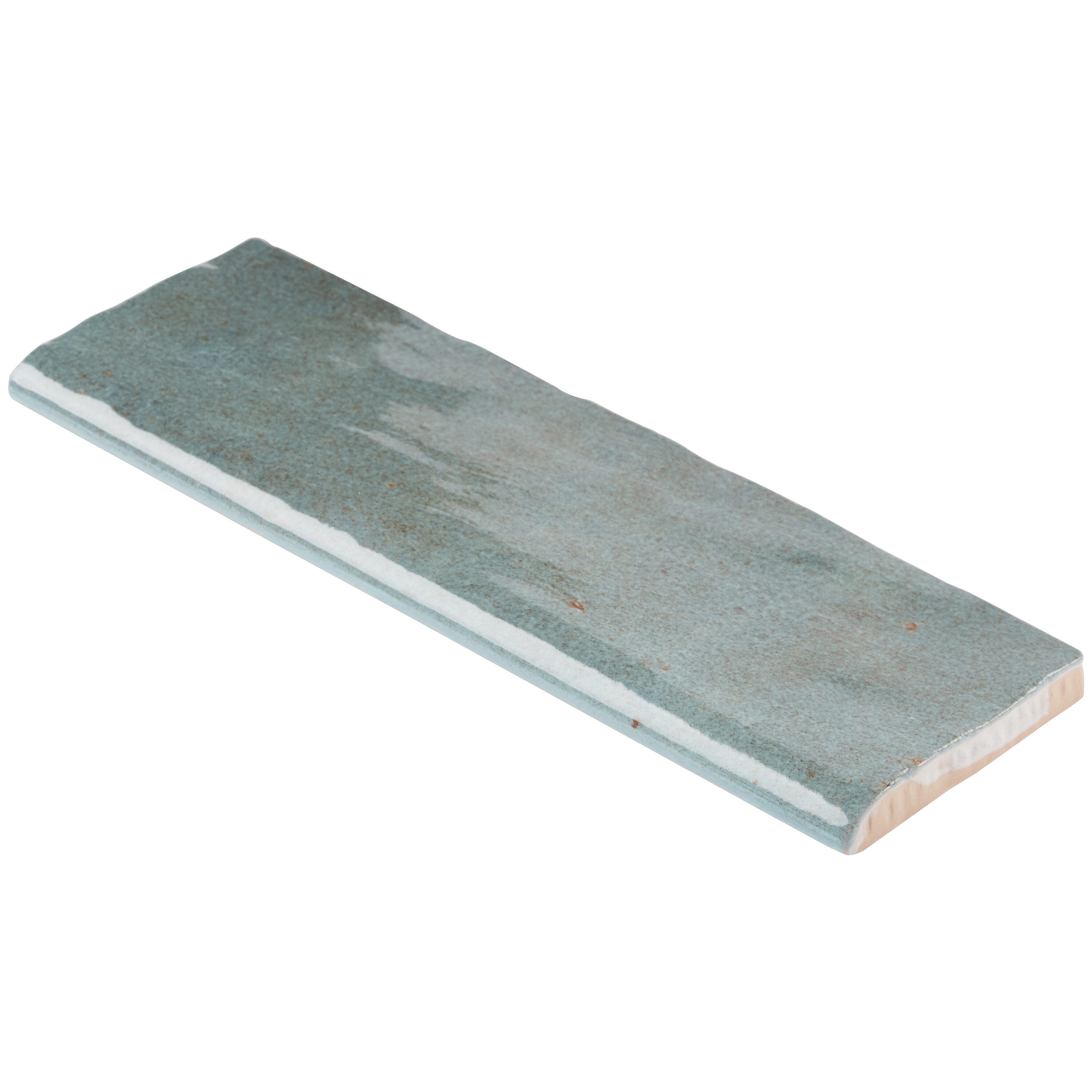 Artmore Tile EXT3RD105468 Montego Aqua Glazed Ceramic Bullnose Tile ( 0.14-Sq. Feet / Piece )
