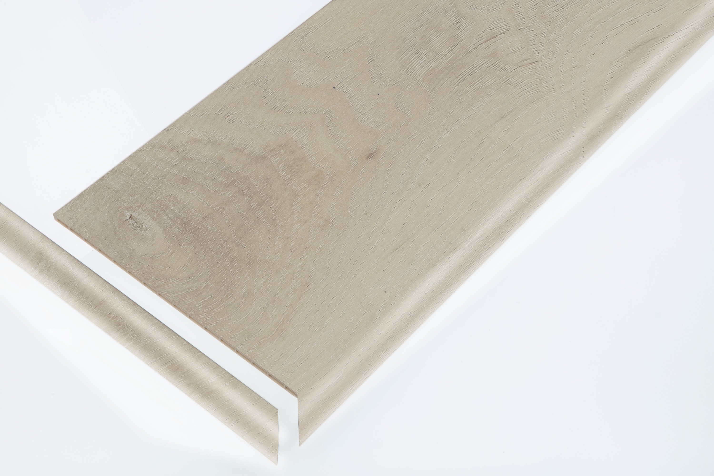 SMARTCORE LX50708019 by COREtec Floors 48-in x 12.2-in x 1.73-in Cashiers Hickory Vinyl Hickory Reversible return Bullnose Stair Tread