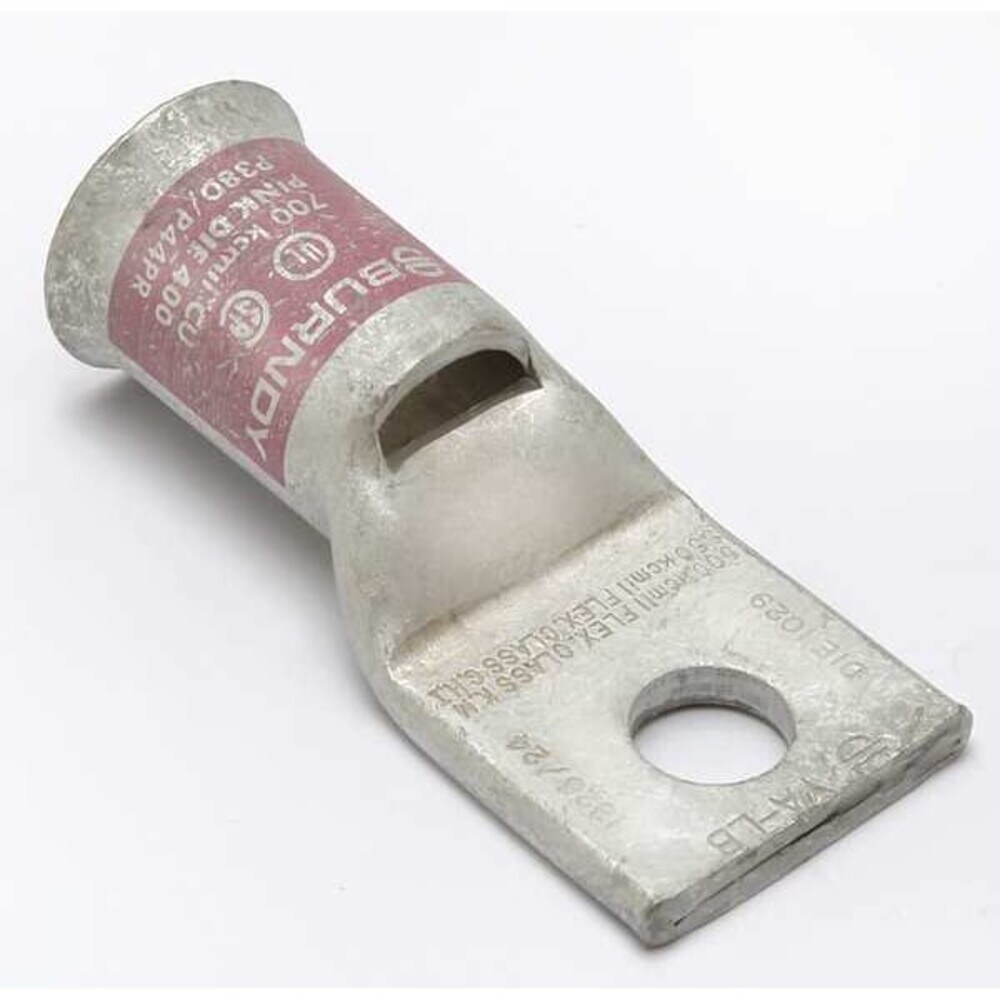 BURNDY One-Hole Compression Lug 1 AWG Max 5/16 in Stud Standard Barrel Copper Pink