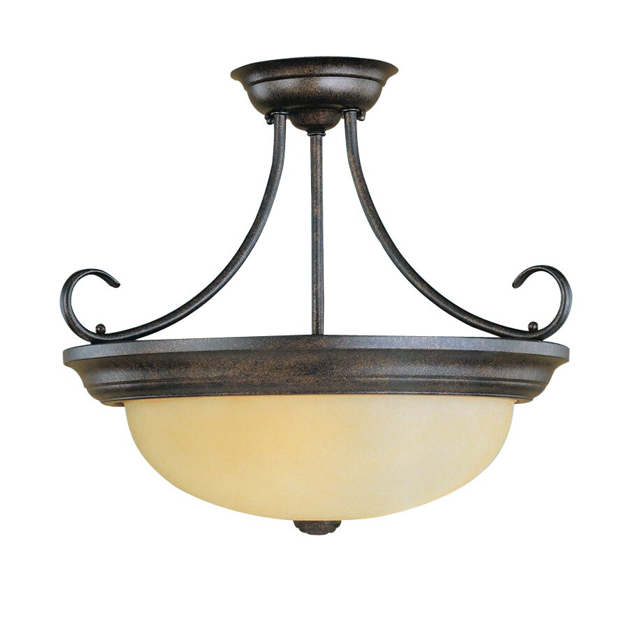 Millennium Lighting 17-in W Burnished Gold Frosted Glass Standard Semi ...