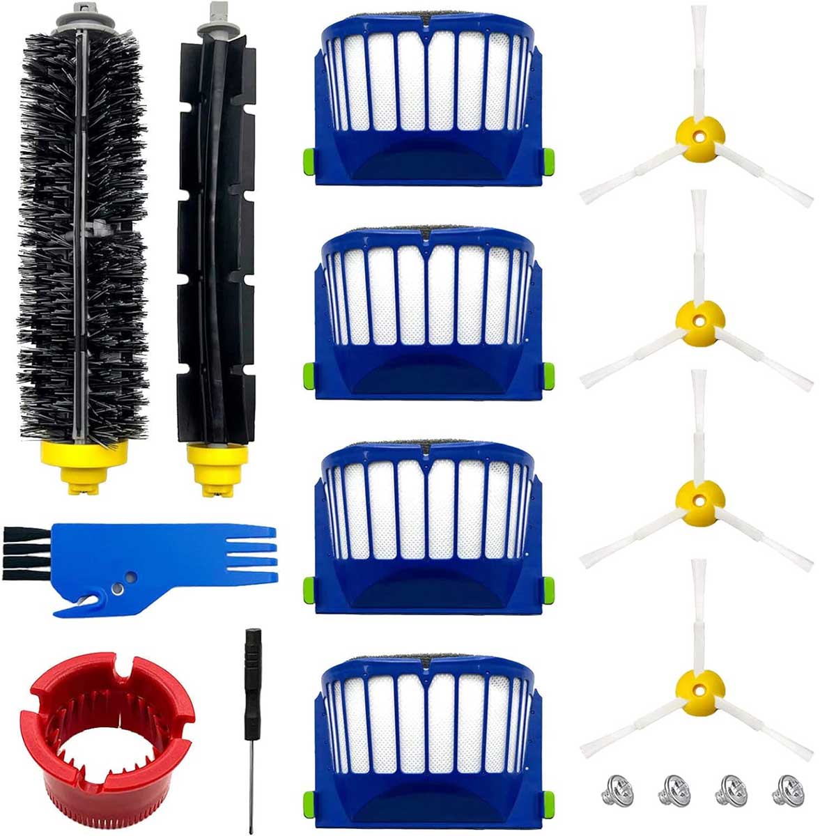 Aoibox - 9 Pack Replacement Parts Accessories for iRobot Roomba 600 500 Series Includes 4 Filter...