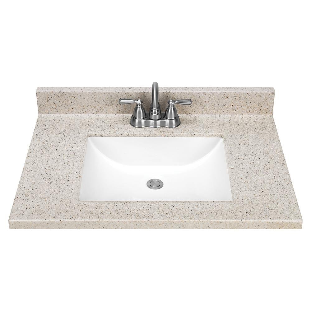 31 In Dune Solid Surface Single Sink, Vanity With Sink Top