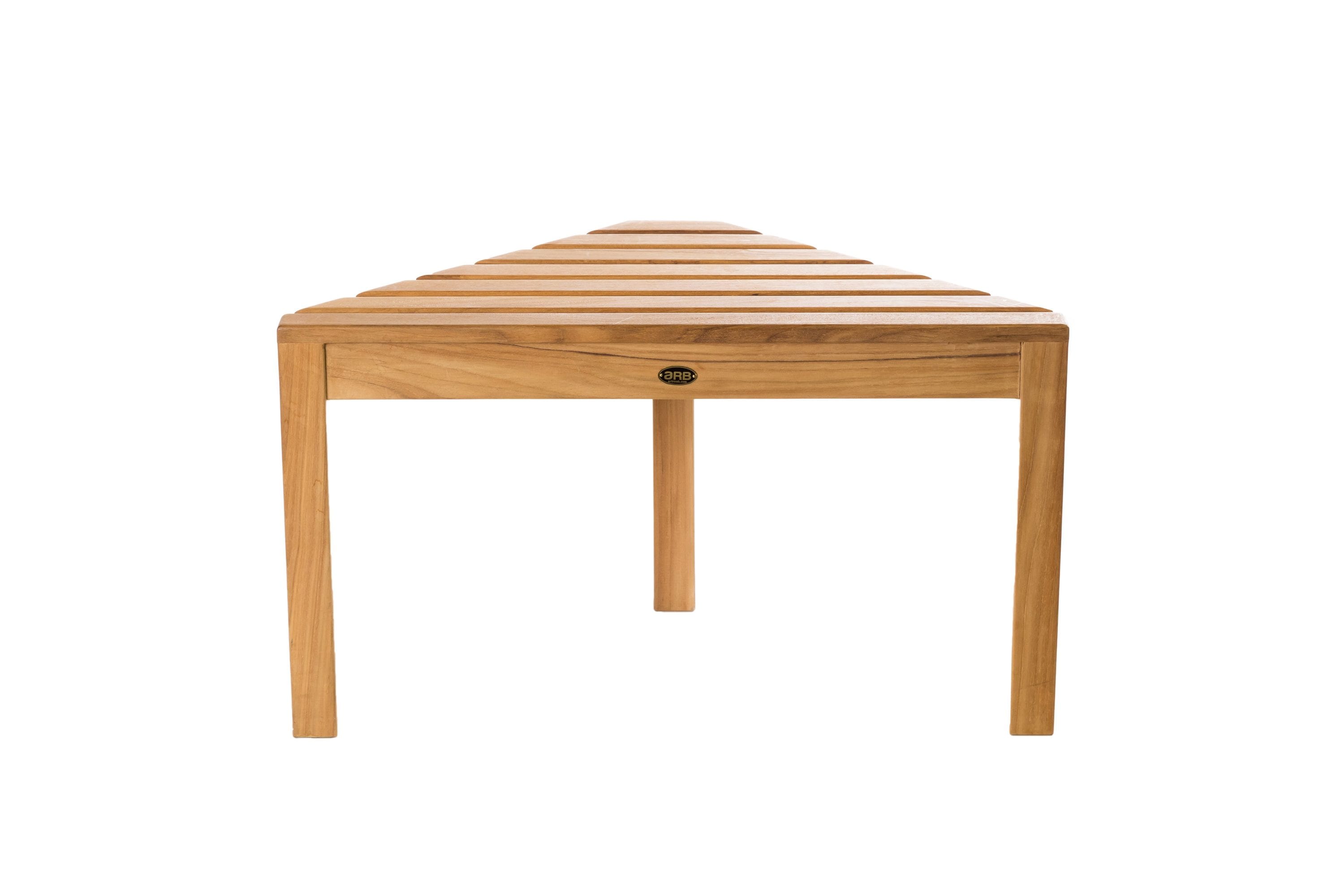 Eco-Friendly Teak Corner Shower Bench, 31.5'' with Rounded Edges