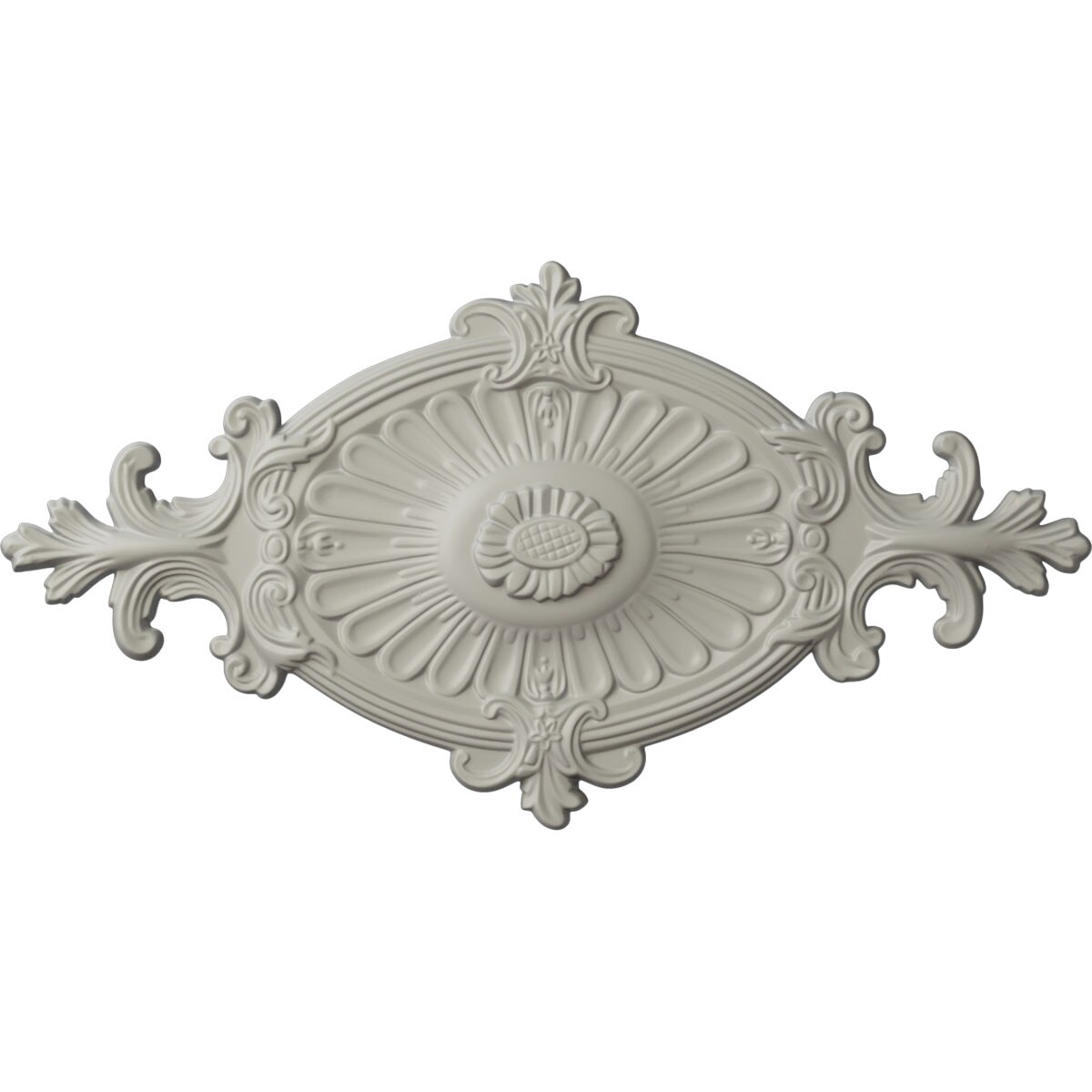 Ekena Millwork CM23RO1PCF Quentin 12.25-in W x 23.5-in L Painted Pot Of Cream Polyurethane Whole Ceiling Medallion