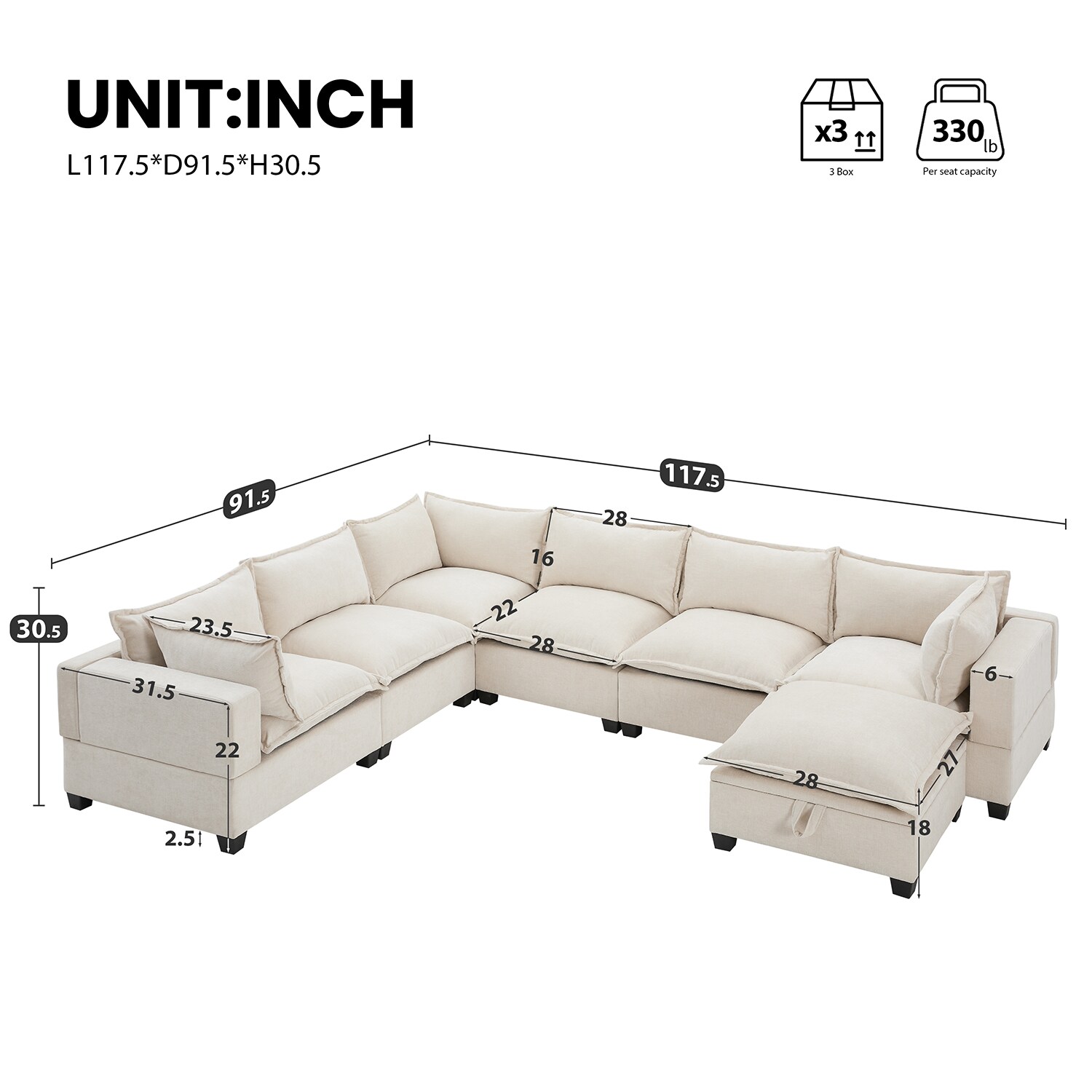 GZMR GZ-HH4S042 Sofas-Loveseats - View #7