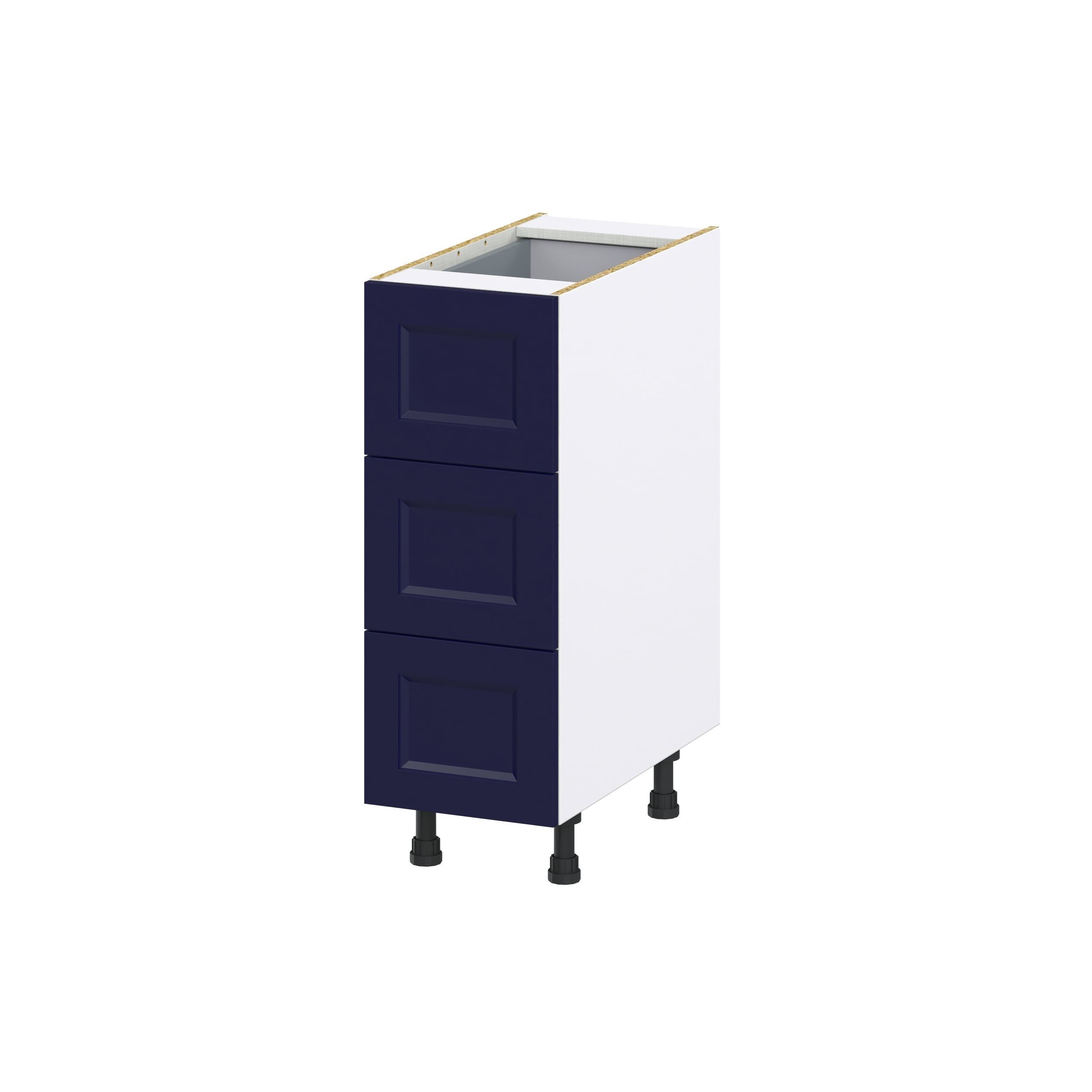 Hugo&Borg Lorette 12-in W x 34.5-in H x 24-in D Navy Blue 4-Drawer Base Fully Assembled Cabinet (Recessed Panel Style)