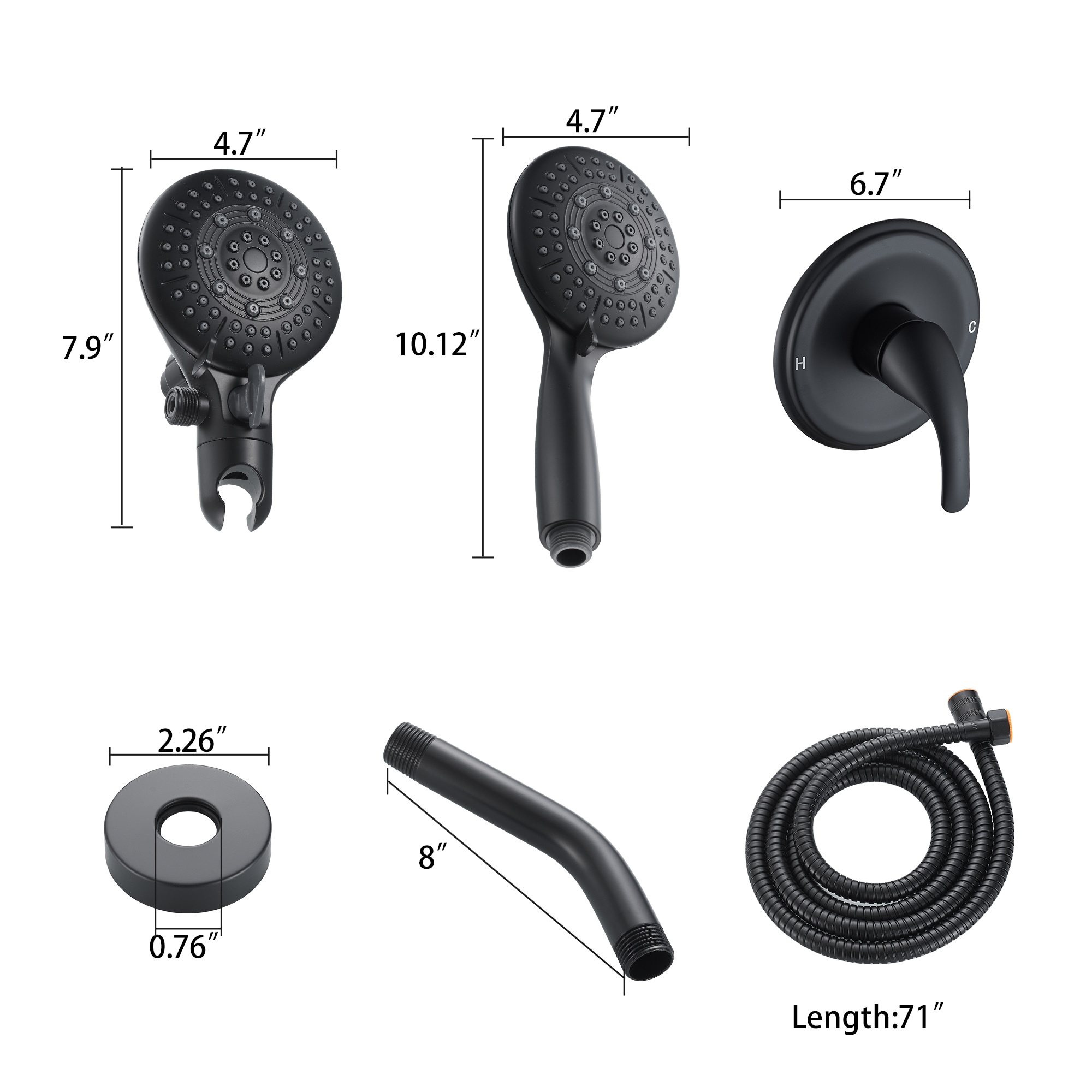 Cobbe LSKSSF0101B Showerhead-Bar-Panels - View #5