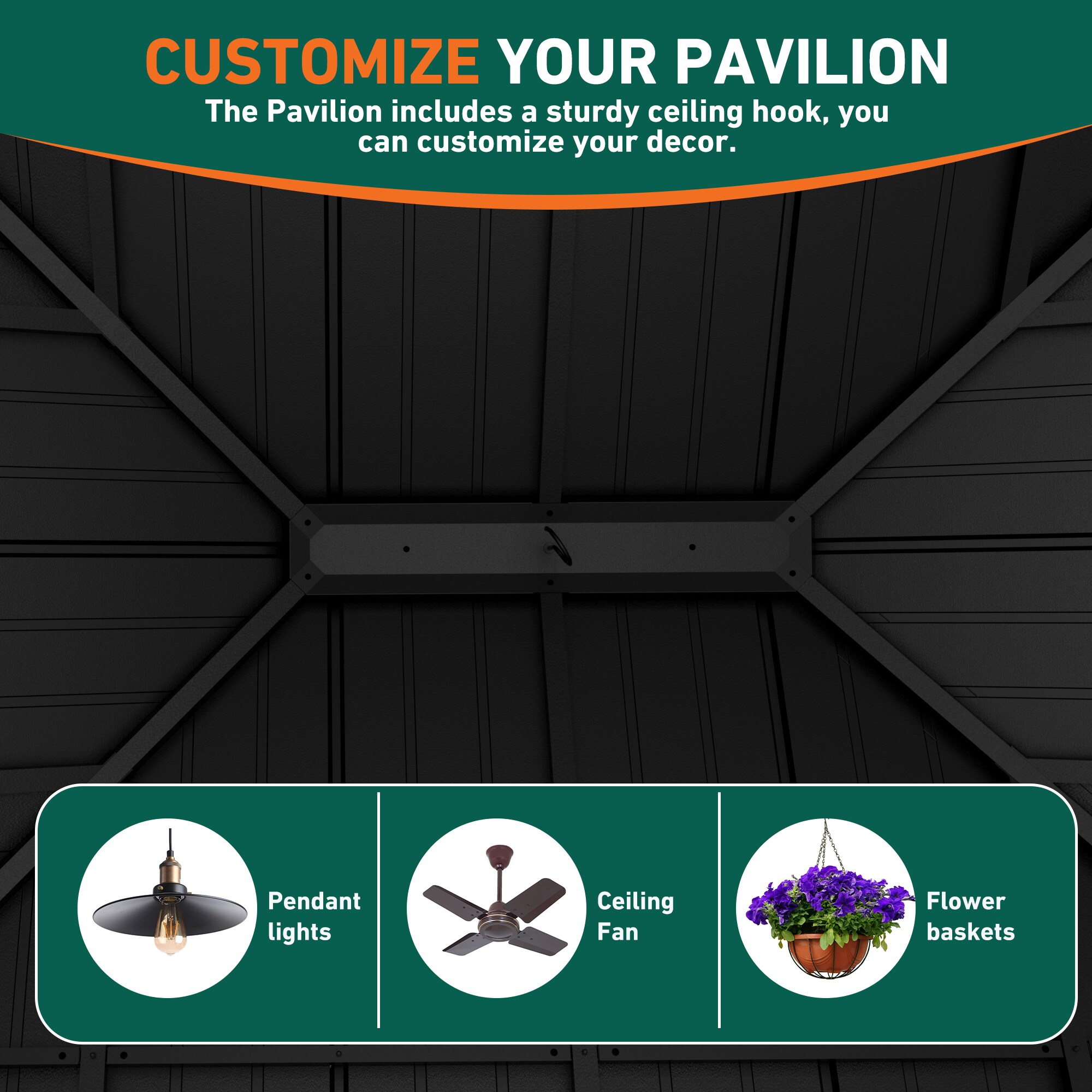 ELEVATE OUTDOORS IG10600047-1214 Wood-Resin-Gazebos - View #6