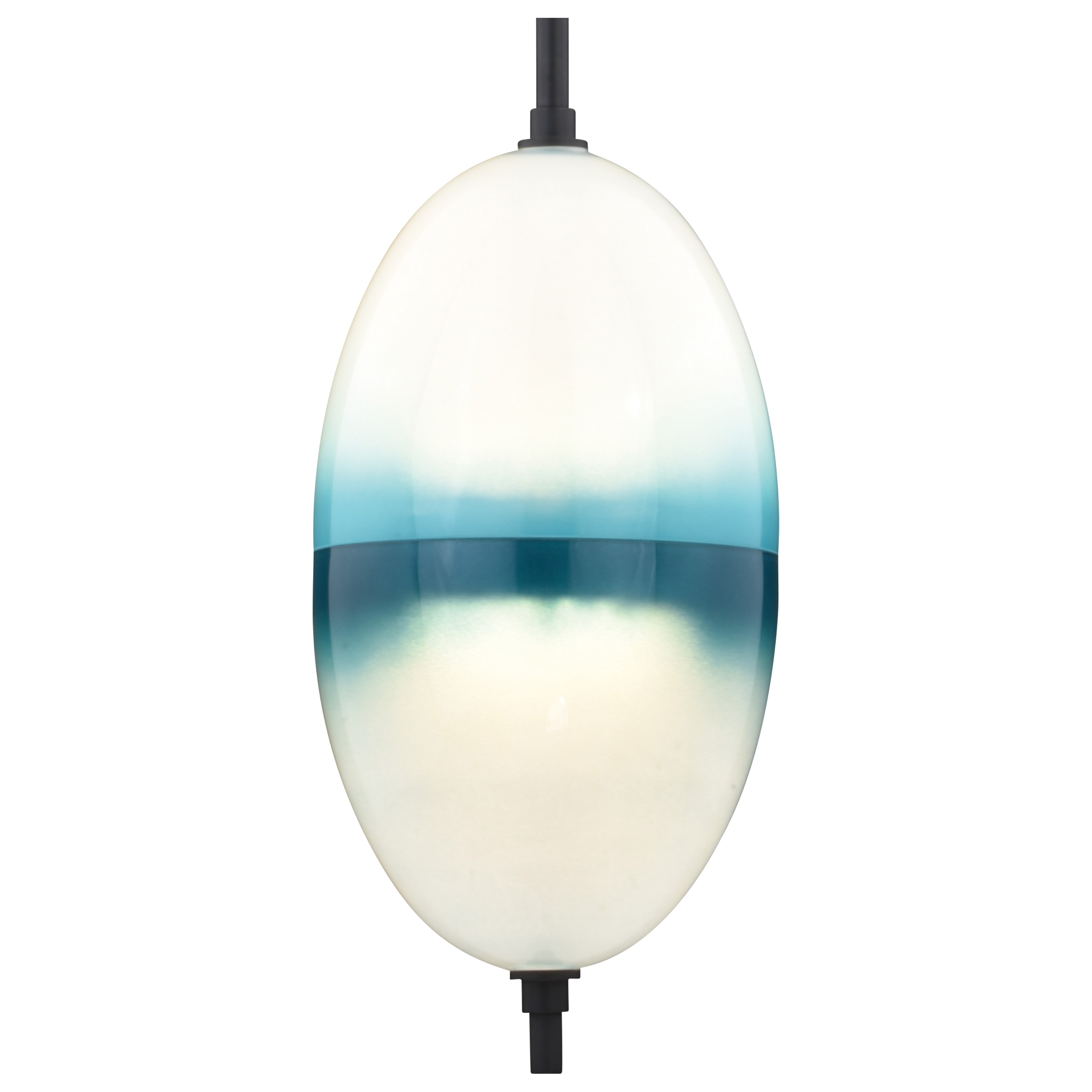 Somerset Oil Rubbed Bronze Mini Pendant with Blue and White Glass