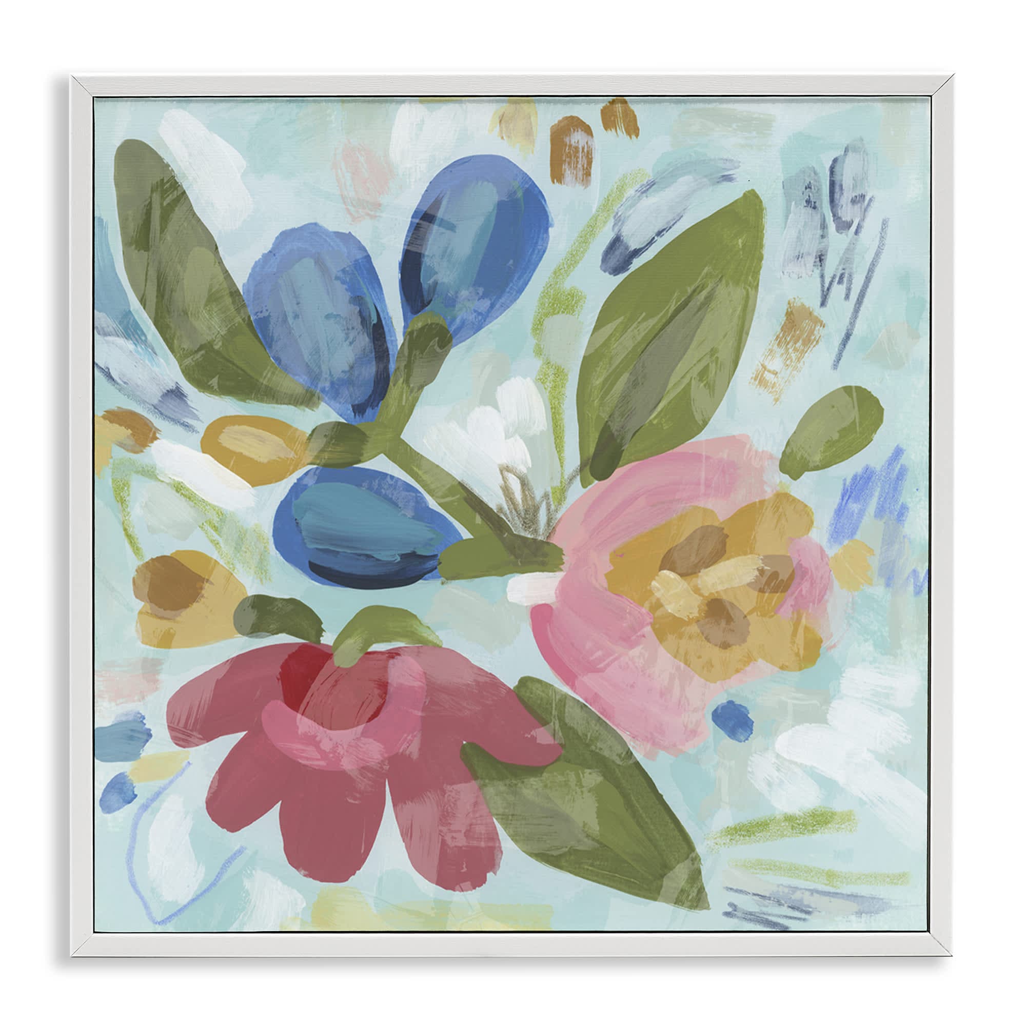 Stupell Industries BS-406-WFR-12X12 Bright Boho Flowers White Framed Giclee Art By June Erica Vess 12 x 12