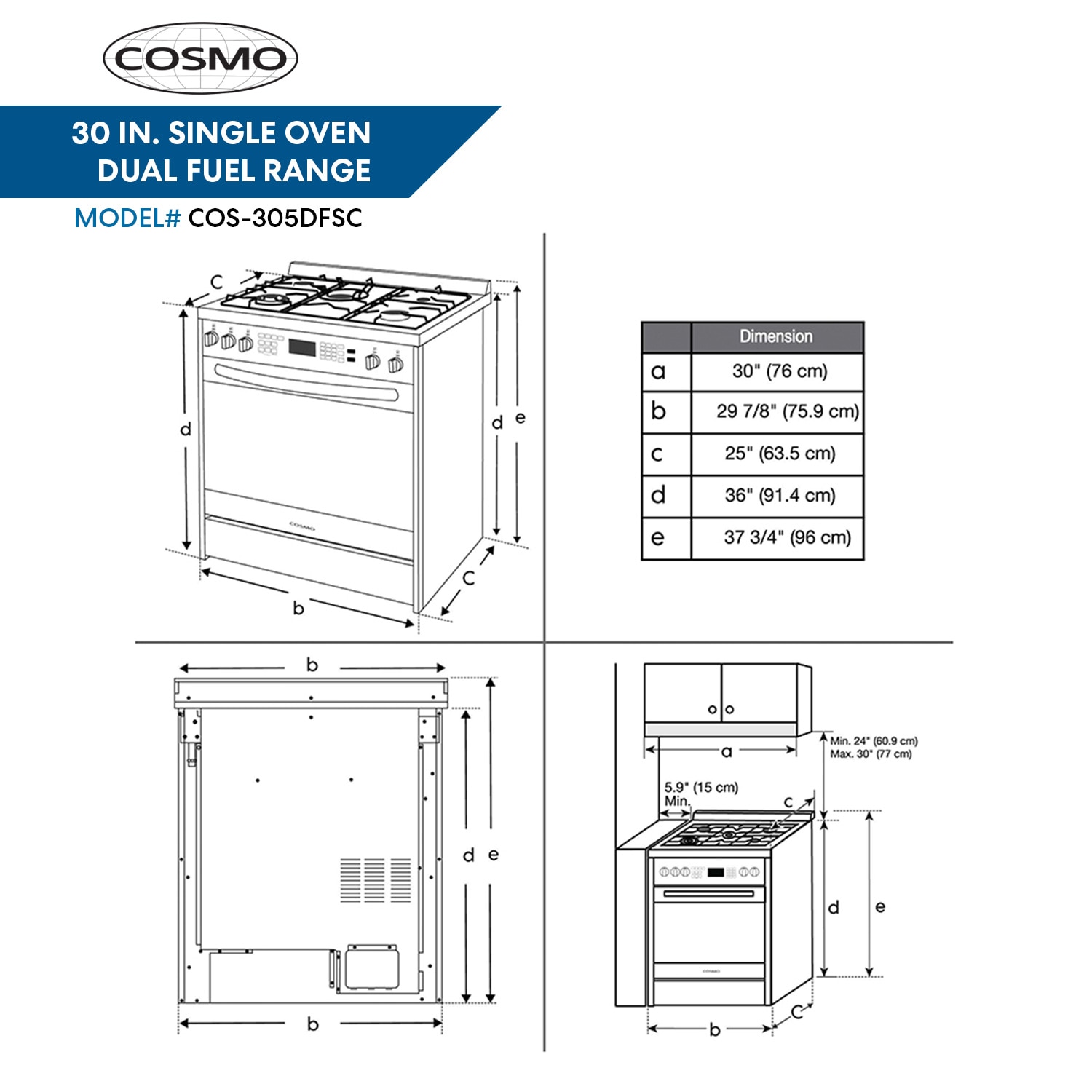 Cosmo COS-305DFSC Dual-Fuel-Ranges - View #11