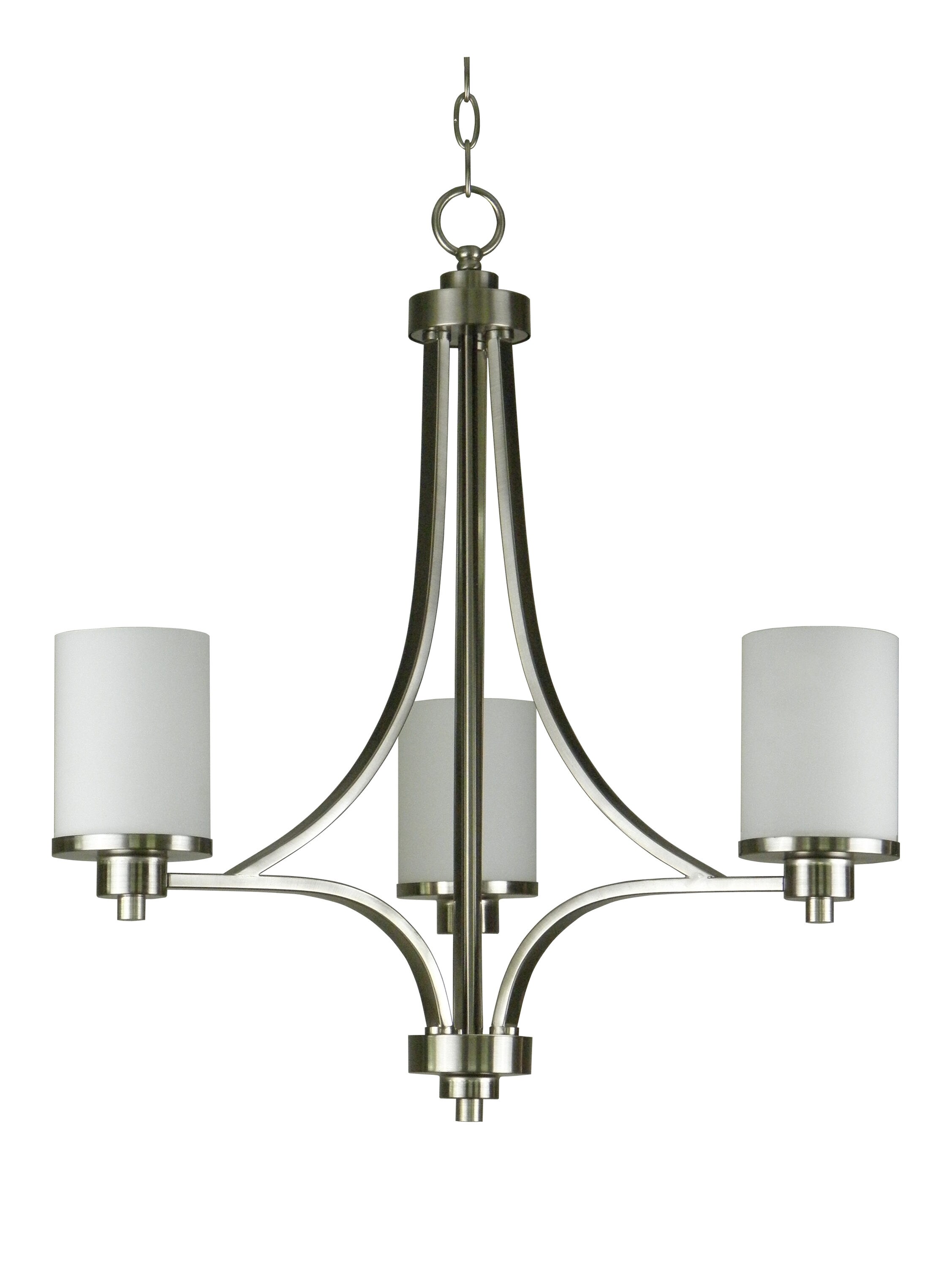Whitfield Lighting CH532-3SS Iris 3 -Light Brushed Steel Transitional For Use in Bedrooms, Dining Rooms, Foyers, Kitchens, Living Rooms Chandelier