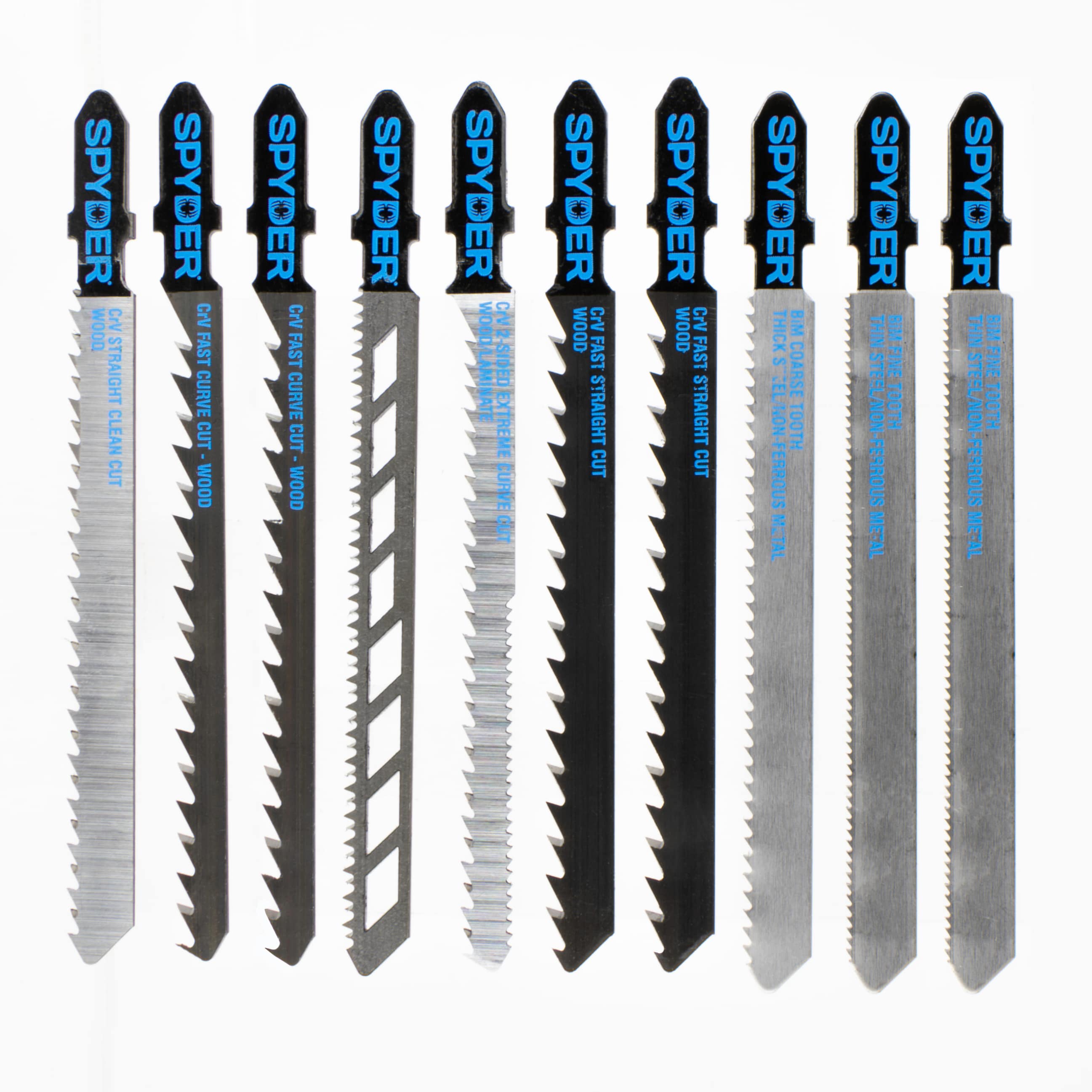 Spyder Set T-shank Chrome/Vanadium Jigsaw Blade Set ( 10
