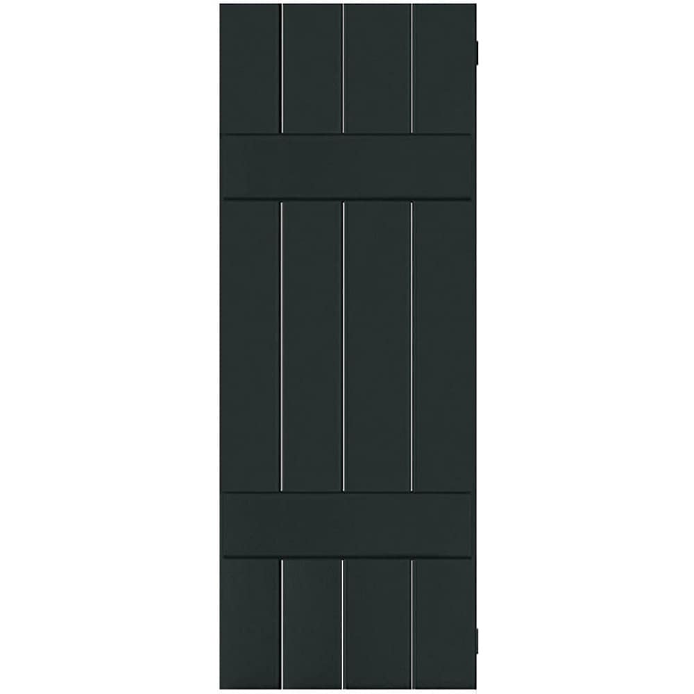 Ekena Millwork RWB15X076DGP 15-in W x 76-in H Black Forest Green Board and batten Wood Exterior Shutters ( 2 -Pack )