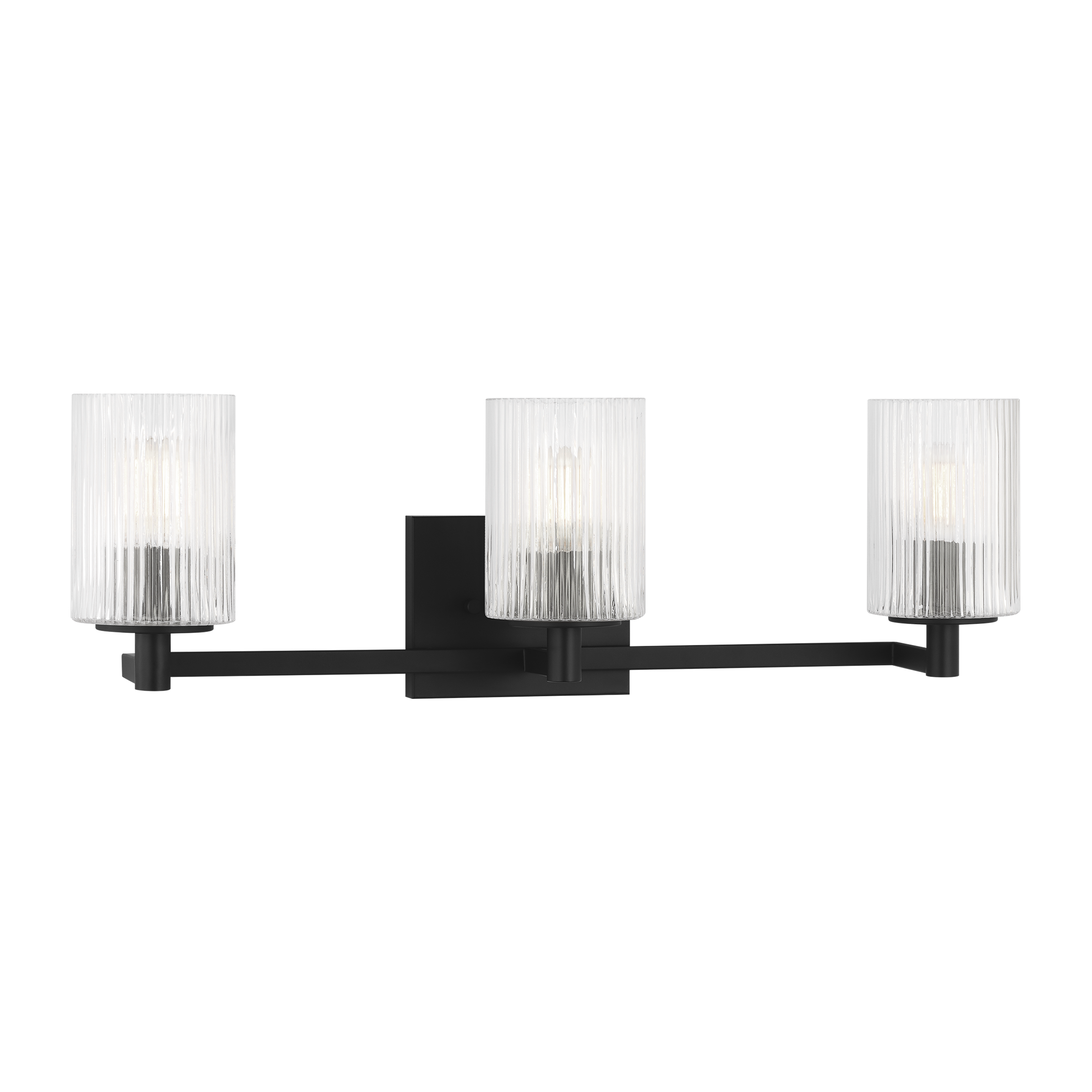 Generation Lighting GLV1043EN/MBK Lando 24.625-in 3 -Light Black Transitional Vanity light