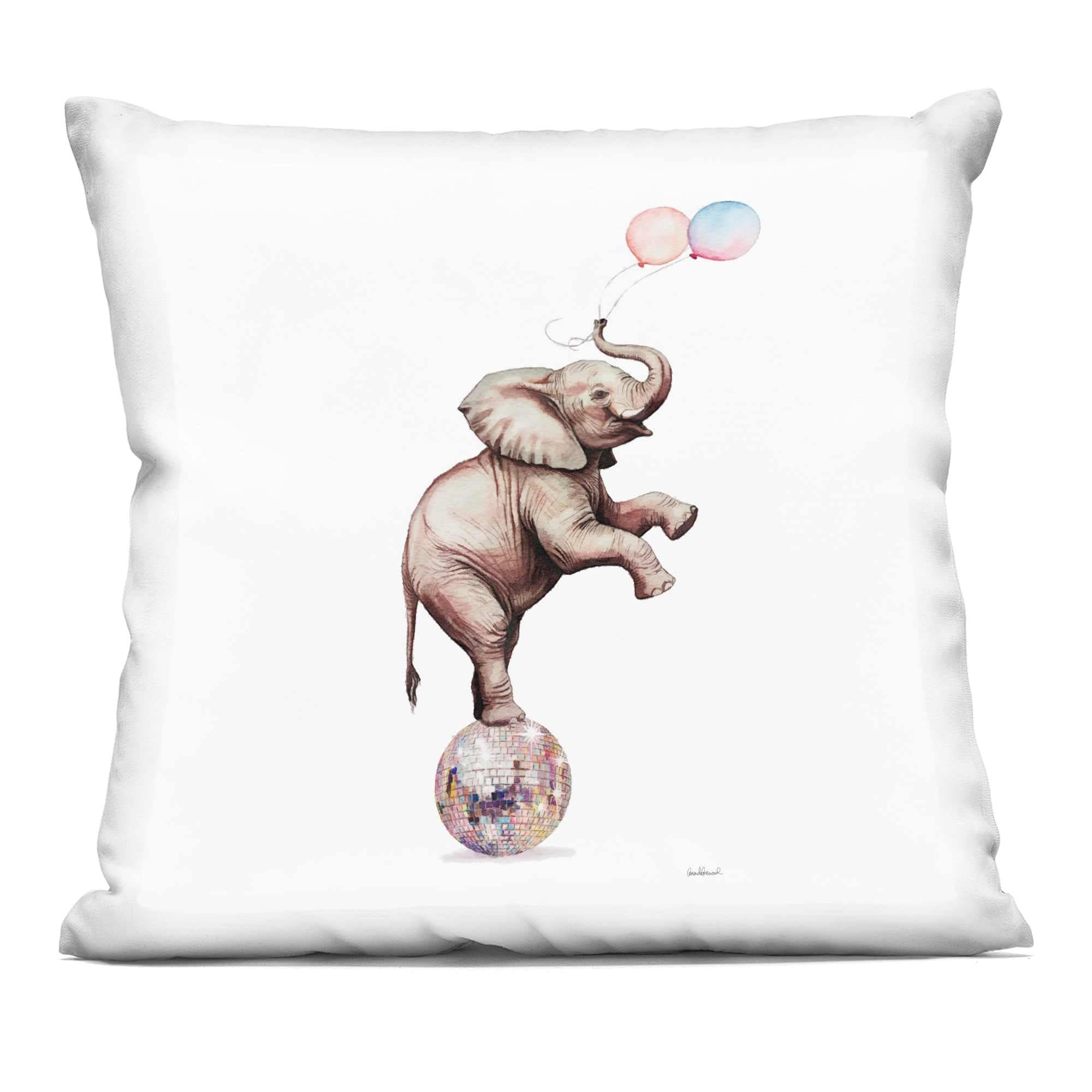 Stupell Industries  Elephant and Balloons Disco Decorative Printed Pillow Design by Amanda Greenwood