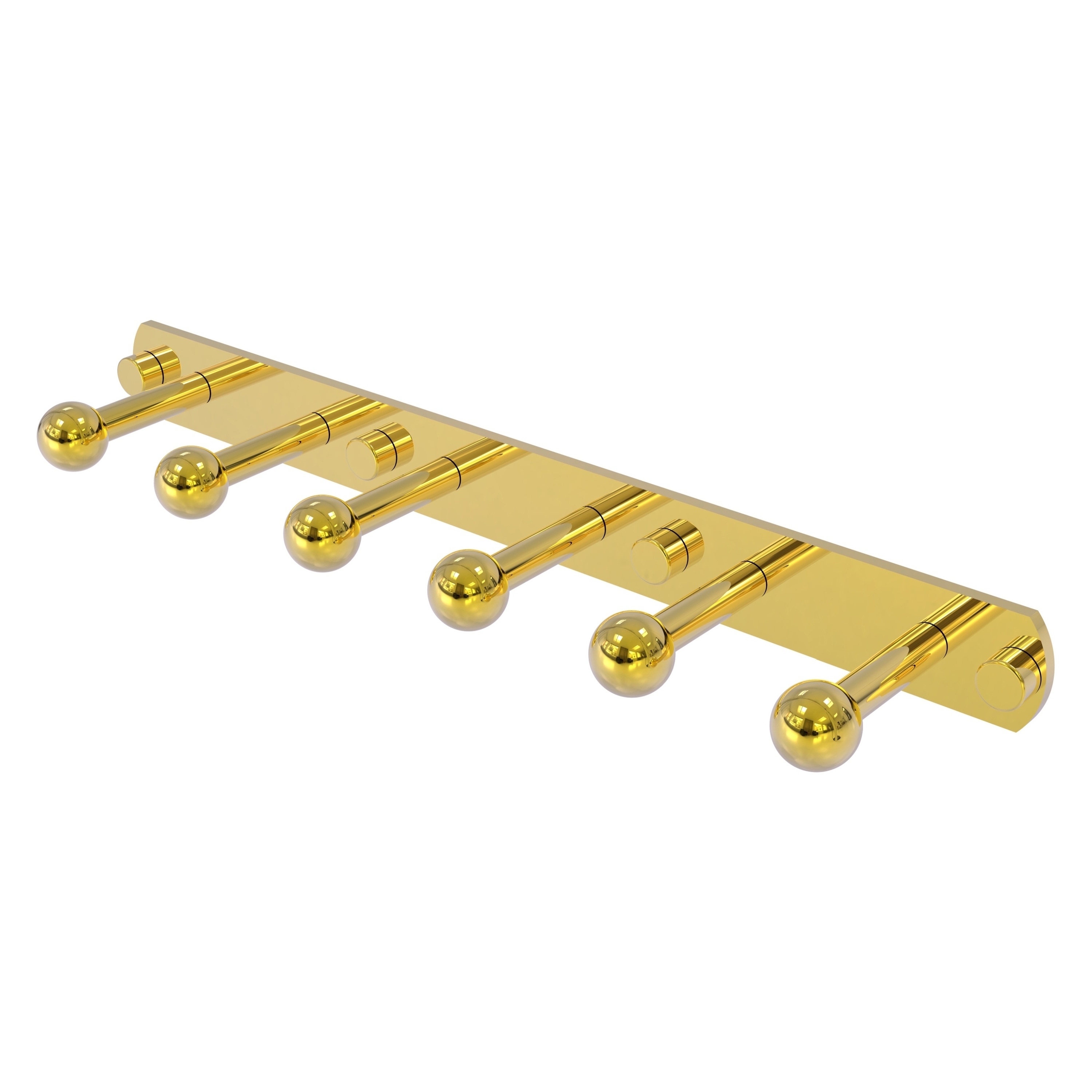 Allied Brass P1000-20-6-PB Prestige Skyline Polished Brass 6 -Hook Wall mount Towel Hook