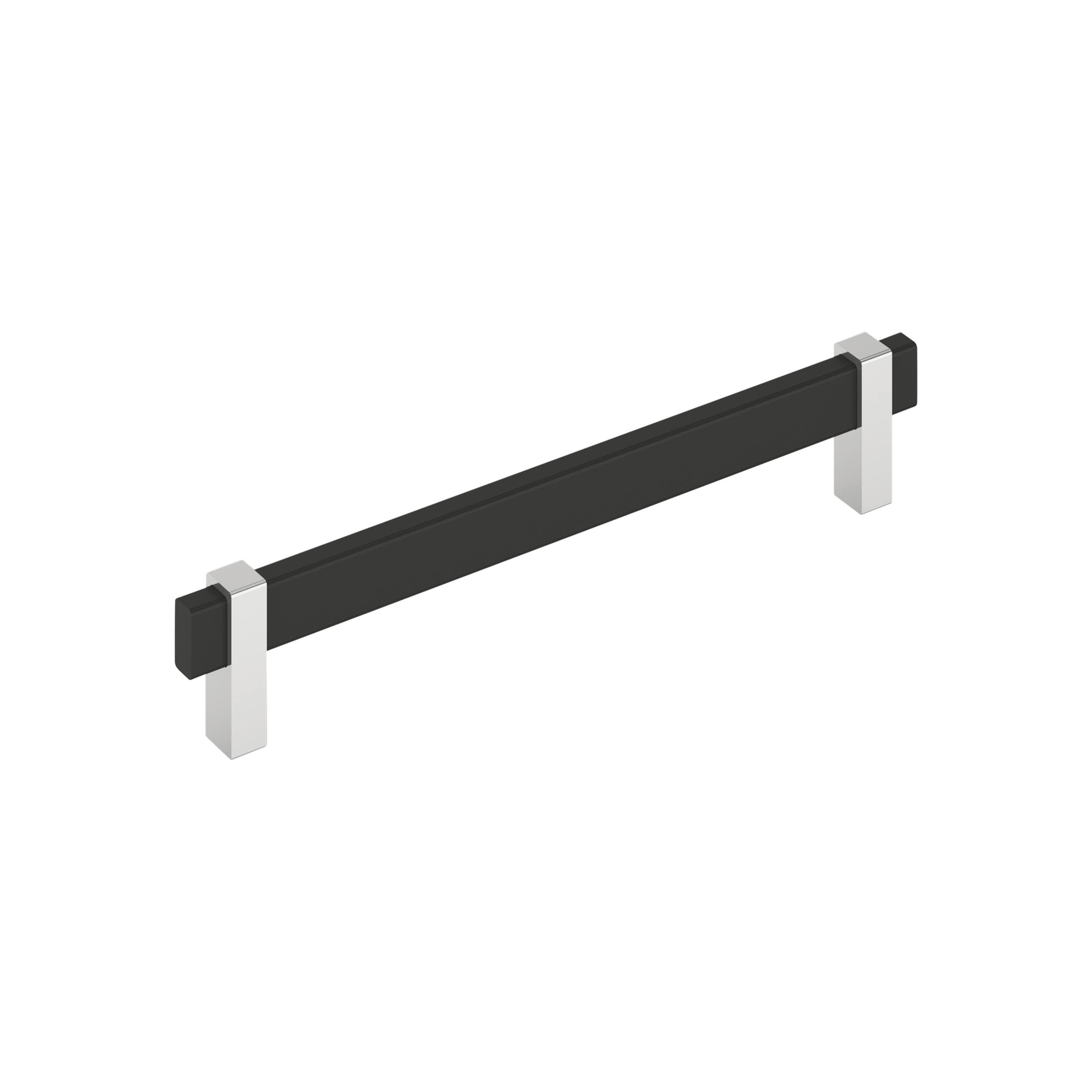 Amerock BP36725MB26 Mulino 7-9/16-in , 192mm Center to Center Matte Black/Polished Chrome Rectangular Bar