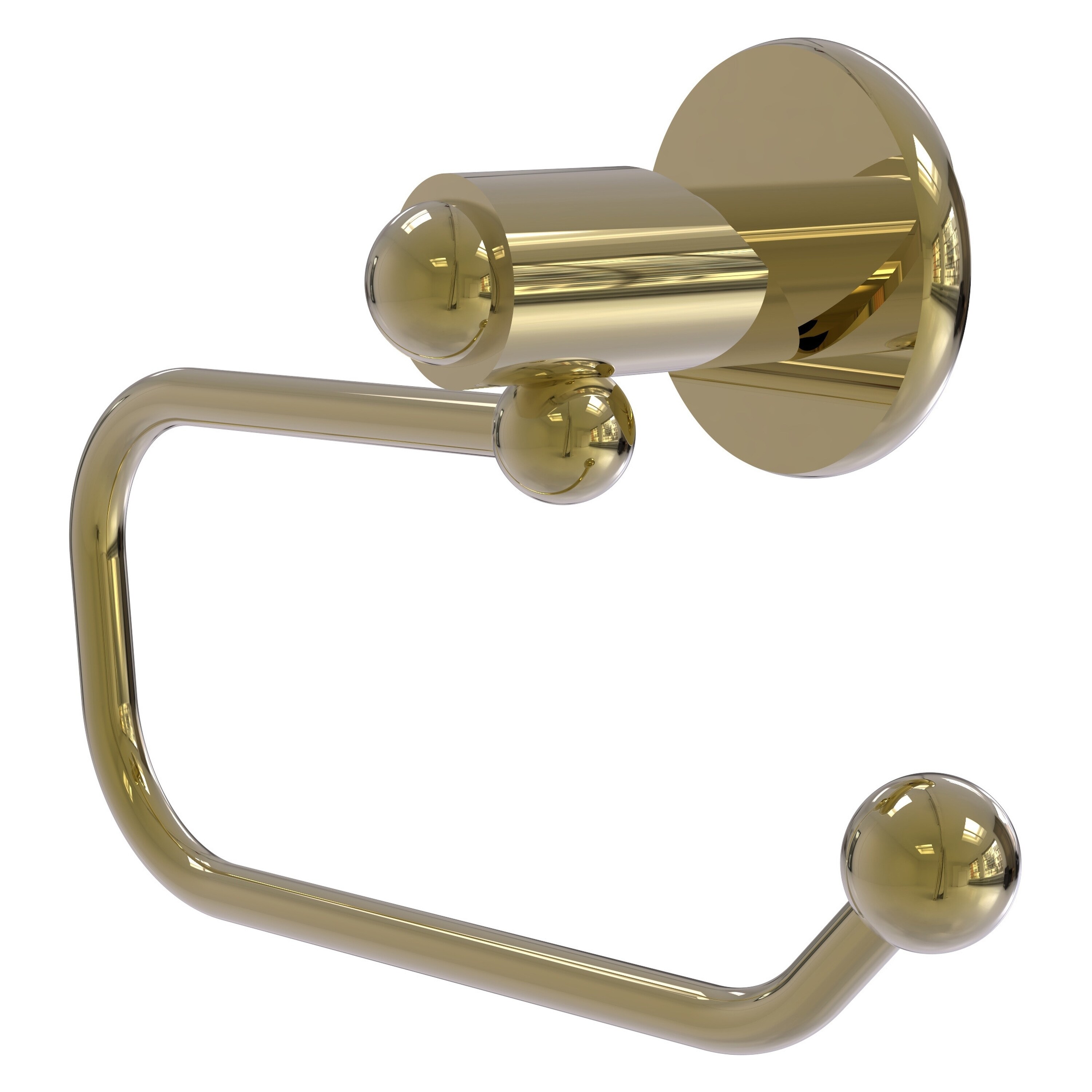Allied Brass SH-24E-UNL Soho Unlacquered Brass Wall mount Single post Toilet Paper Holder 1 -Rolls with Storage