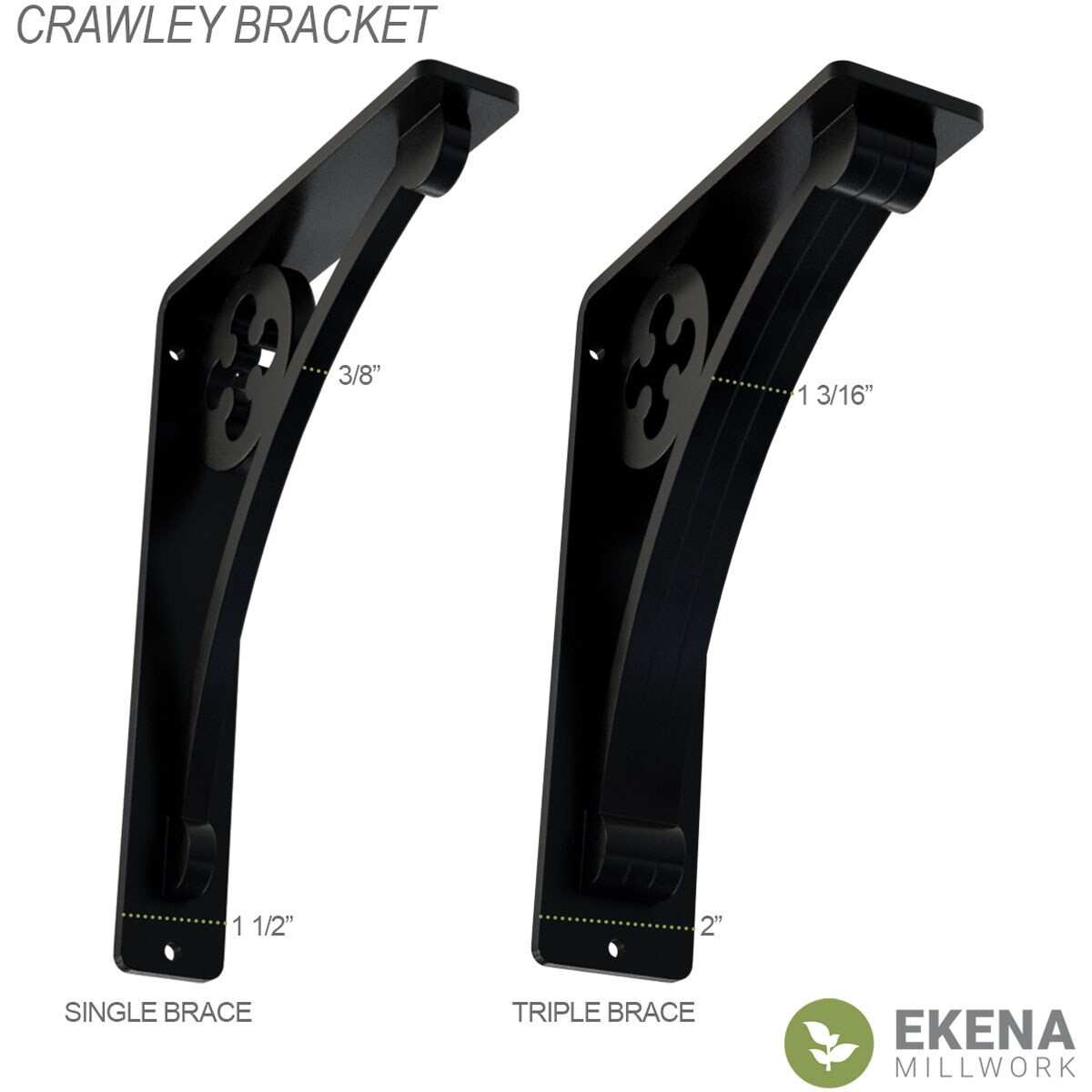 Ekena Millwork BKTM02X12X15TCRACO Mending-Plates-Brackets-Braces - View #2