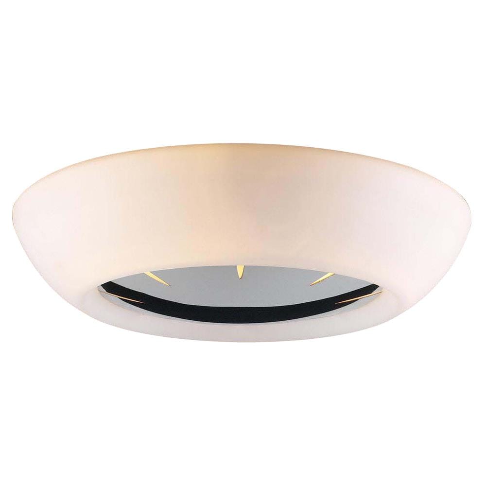 PLC Lighting 299 PC 1-Light 18-in Polished Chrome Flush Mount Light