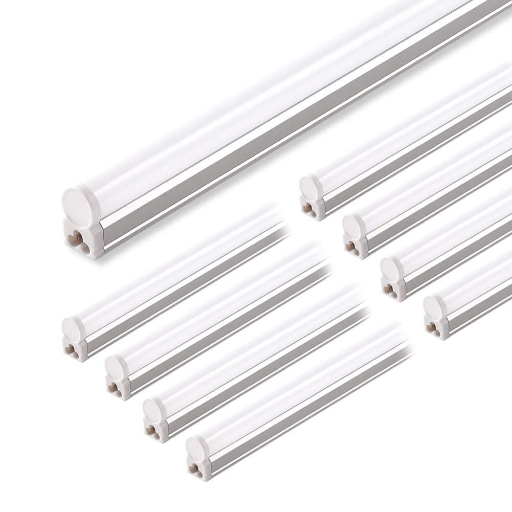 Aoibox - 4 ft LED T5 Shop Light Fixture 2200 Lumens 6500K Super Bright White Linkable Utility St...
