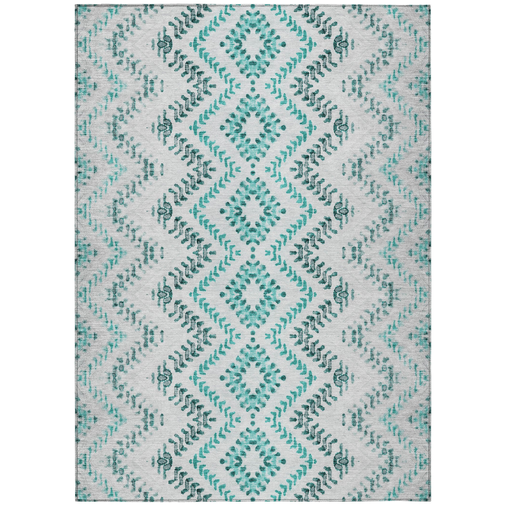 Addison Rugs ACN684TE3X5 Chantille ACN684TE 3 x 5 (ft) Polyester Teal Rectangular Indoor/Outdoor Geometric Machine washable Area rug