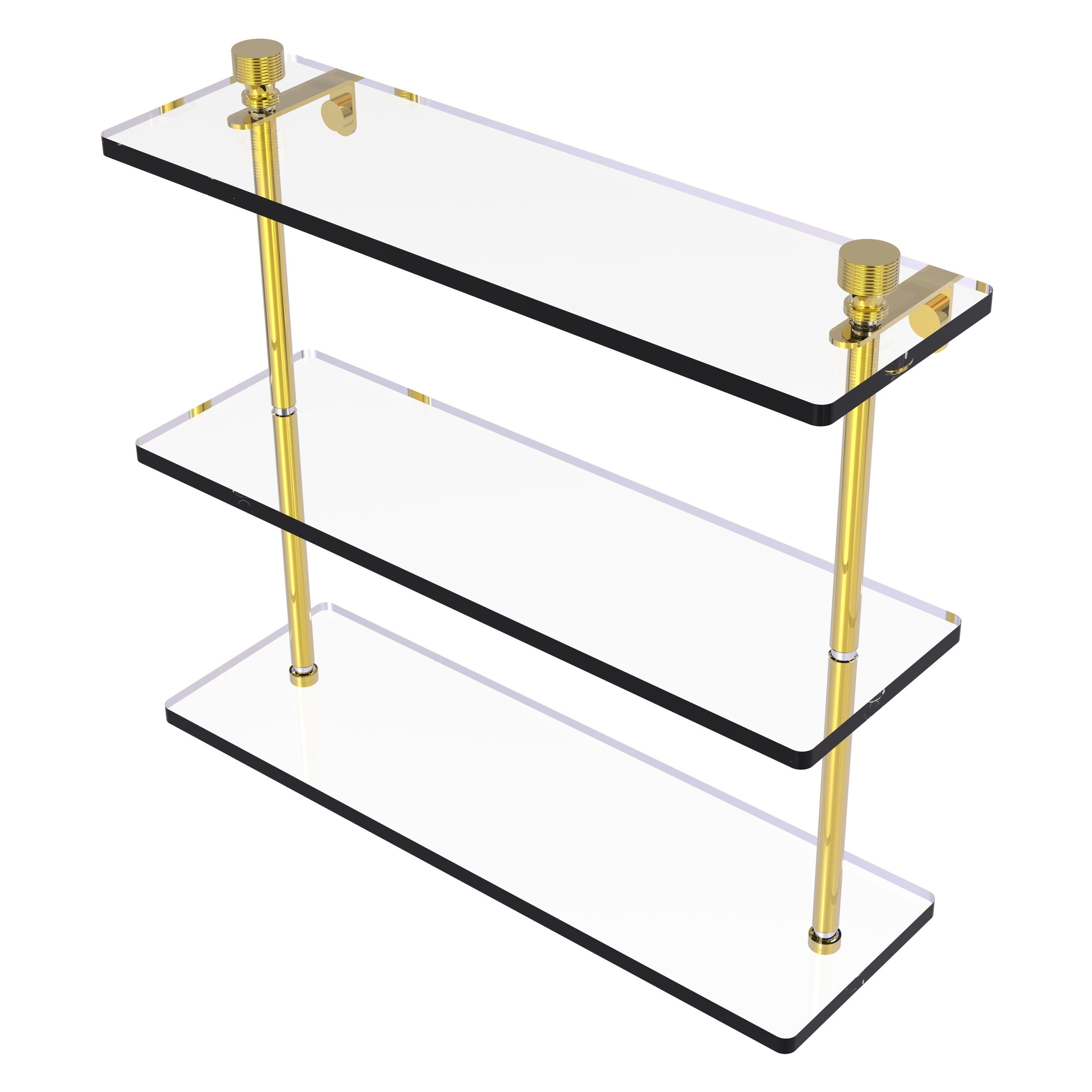 Allied Brass FT-5/16-PB Foxtrot Polished Brass 3 -Tier Wall mount Bathroom Shelf ( 16-in x 8-in x 5-in )