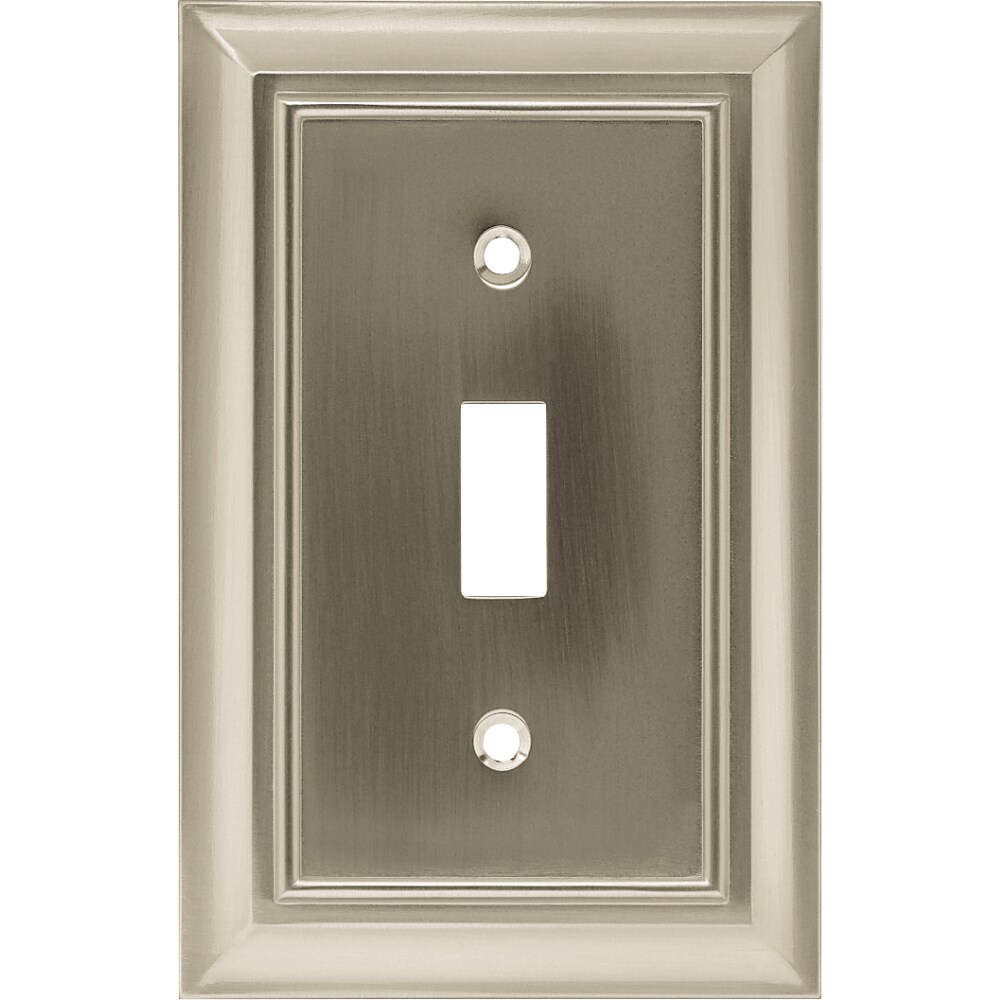 Brainerd W10087-SN-UC Architectural 1 -Gang Standard Size Satin Nickel Zinc Indoor Toggle Wall Plate