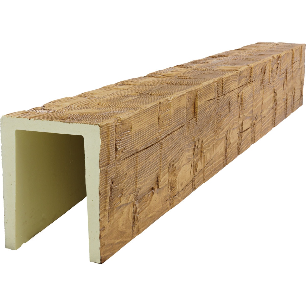 Ekena Millwork 2382923 1-in x 9-1/2-in x 8-ft Warm Caramel Finished Urethane U-Shaped Decorative Beam