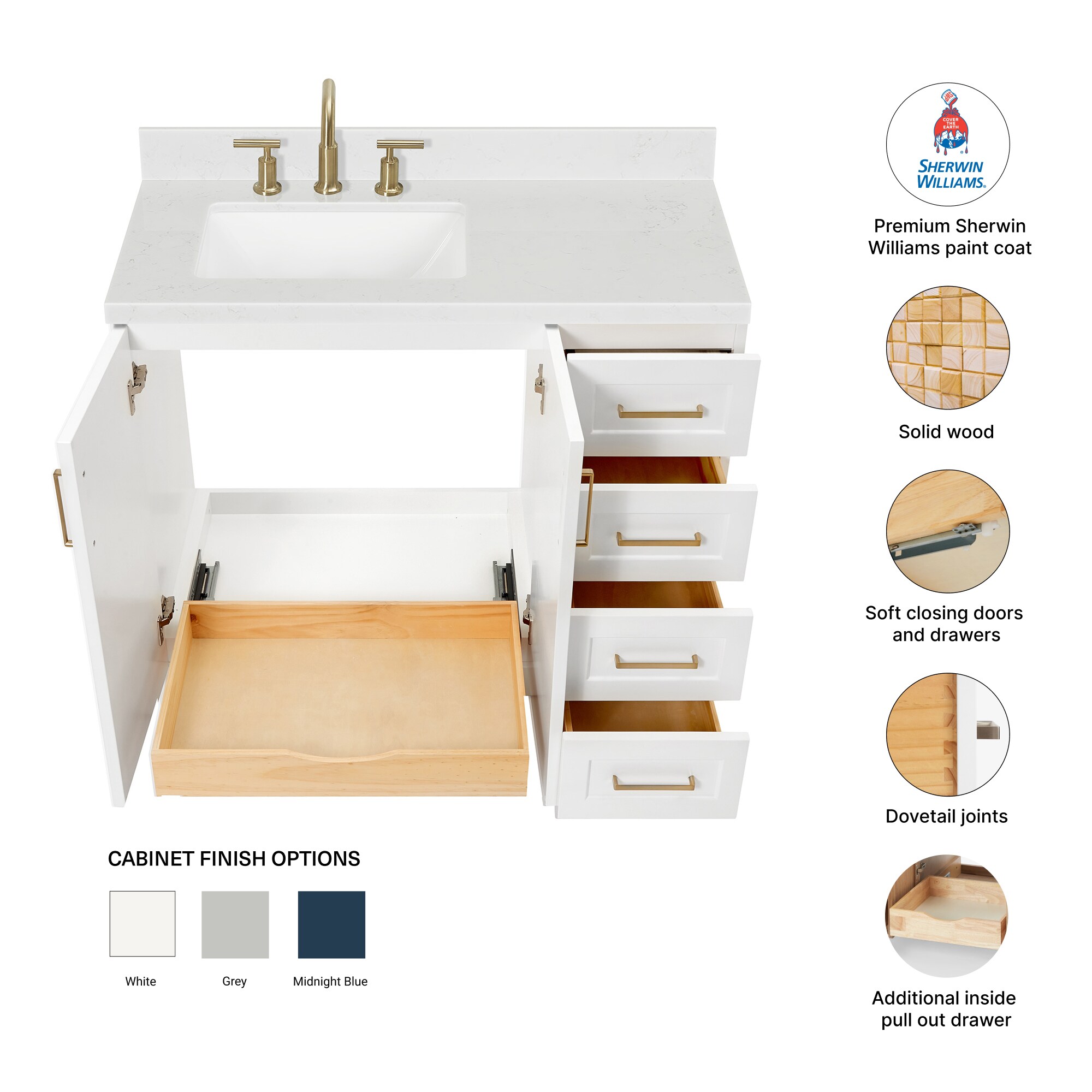 ARIEL Q042SLCQRVOWHT Bath-Vanity-Combo - View #4