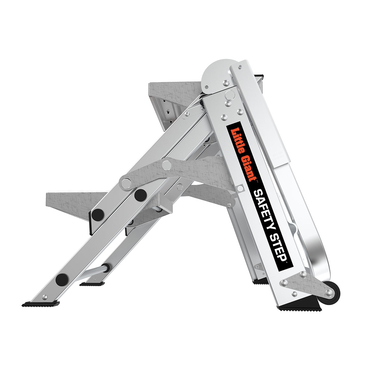 Little Giant Ladders Safety Step M2 2-Step 300-lb Capacity Silver Aluminum  Foldable Step Stool in the Step Stools department at