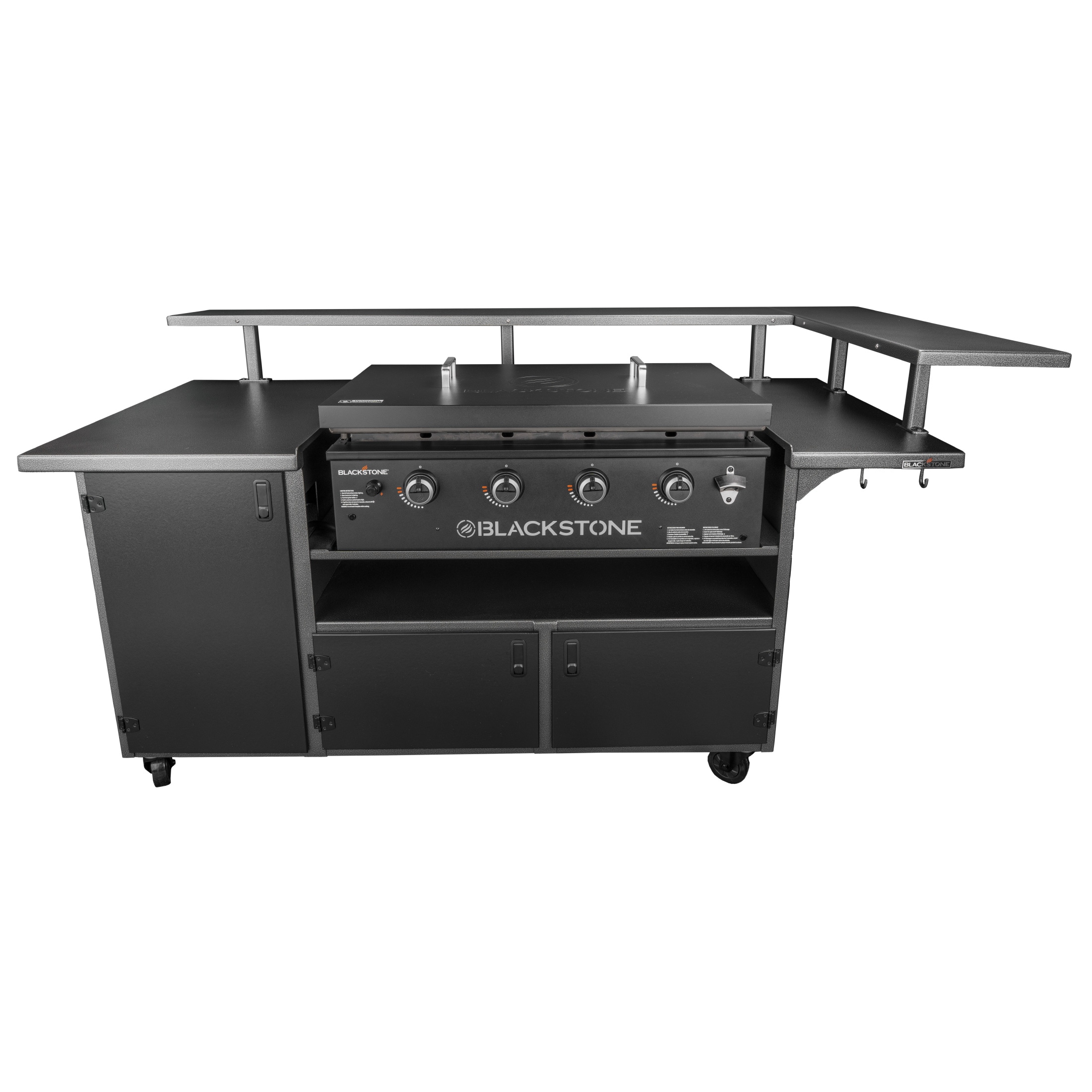 Blackstone 6023 5 Person Chefs Table with 36 Inch Drop-in Griddle 2 -Piece 79-in W x 36-in D x 52-in H Modular Outdoor Kitchen Grill with bar/counter top 4 Burners