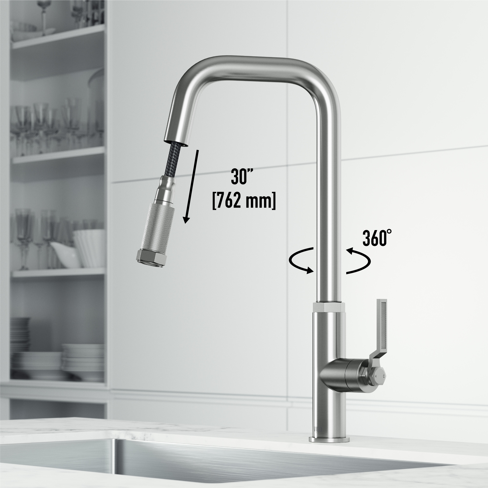 Hart 18" Stainless Steel Pull-Down Kitchen Faucet