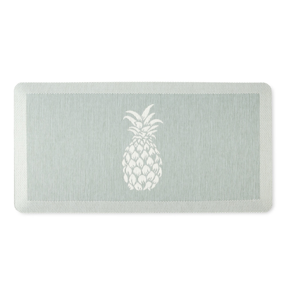 Mint Green Pineapple Anti-Fatigue Kitchen Mat 19.6" x 39"