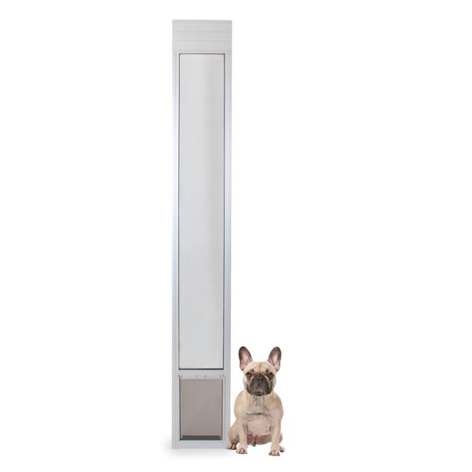 Off White Aluminum Sliding Pet Door In, Removable Doggie Door For Sliding Glass