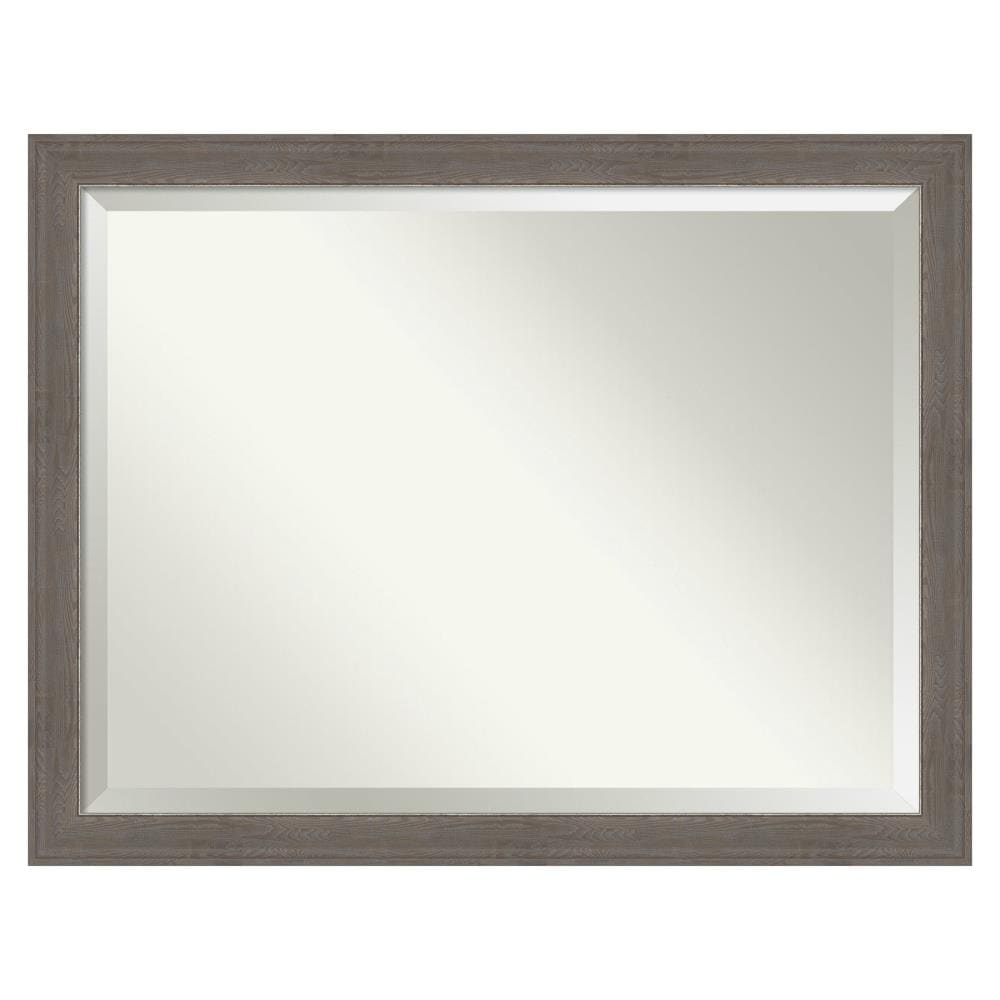Amanti Art DSW4961019 Alta 44.5-in x 34.5-in Framed Rectangle Bathroom Vanity Mirror ( Distressed Grey )