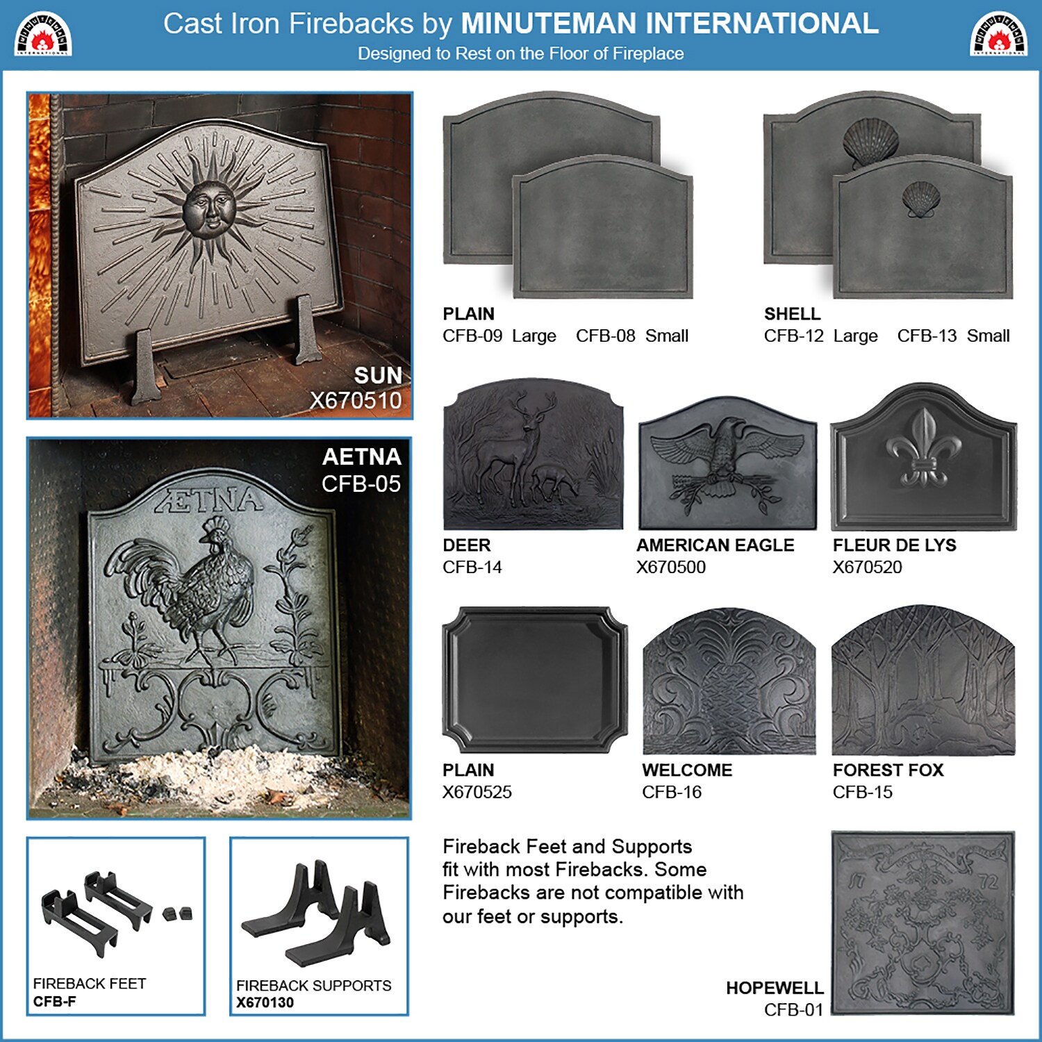 Minuteman International Black Cast Iron Fireplace Insulation in