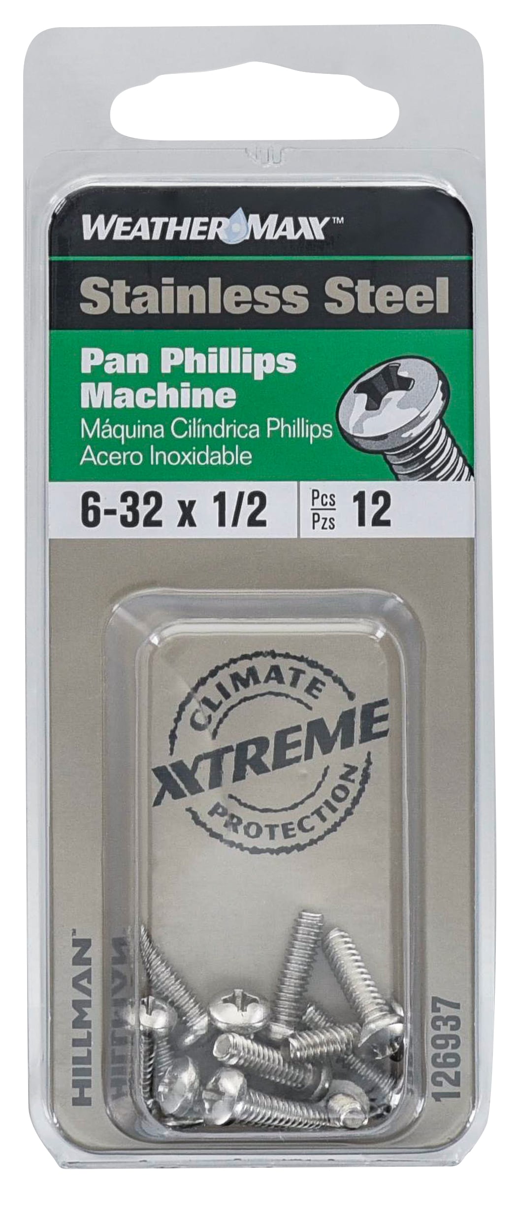 Hillman 126937 #6 - 32 x 1/2-in Phillips -Drive Machine screws ( 12 -Count )