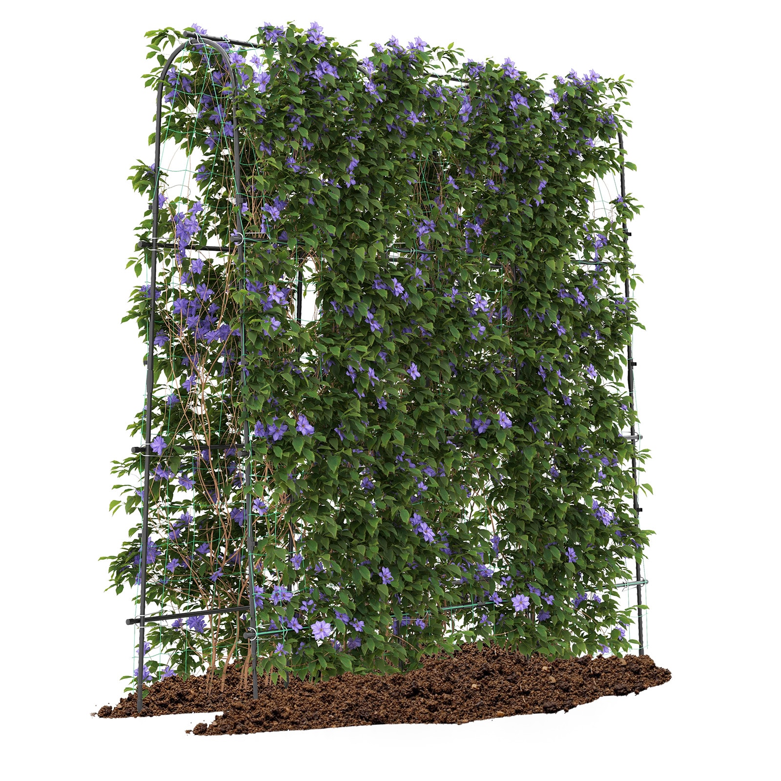 Slickblue U Shaped Garden Trellis PE Coated Metal For Climbing Plants Cucumbers Roses Tomatoes 13 to 26 W x 71 H Black