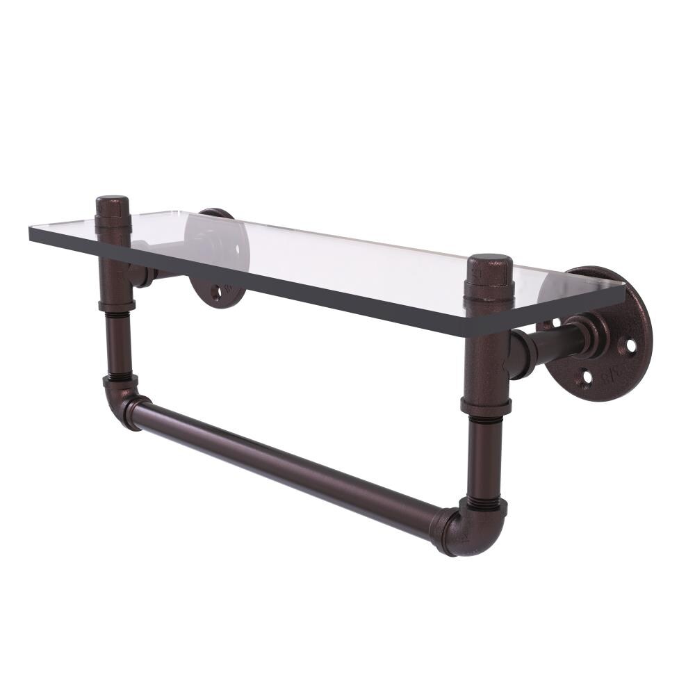 Allied Brass P-410-16-GSTB-ABZ Pipeline Antique Bronze Metal Wall mount Bathroom Shelf ( 16-in x 6.5-in x 5-in )