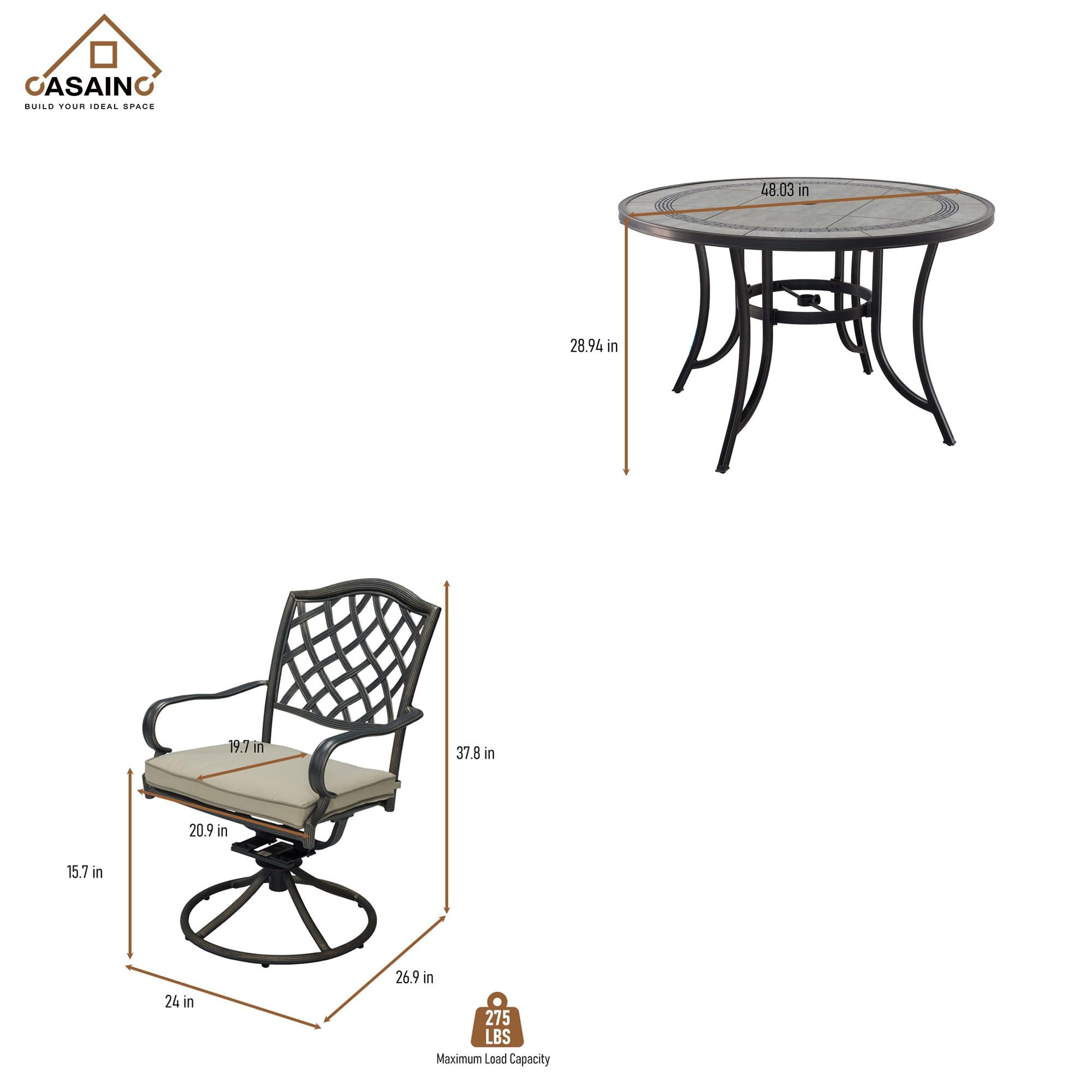 CASAINC CA-IVY204-12 Patio-Dining-Sets - View #10