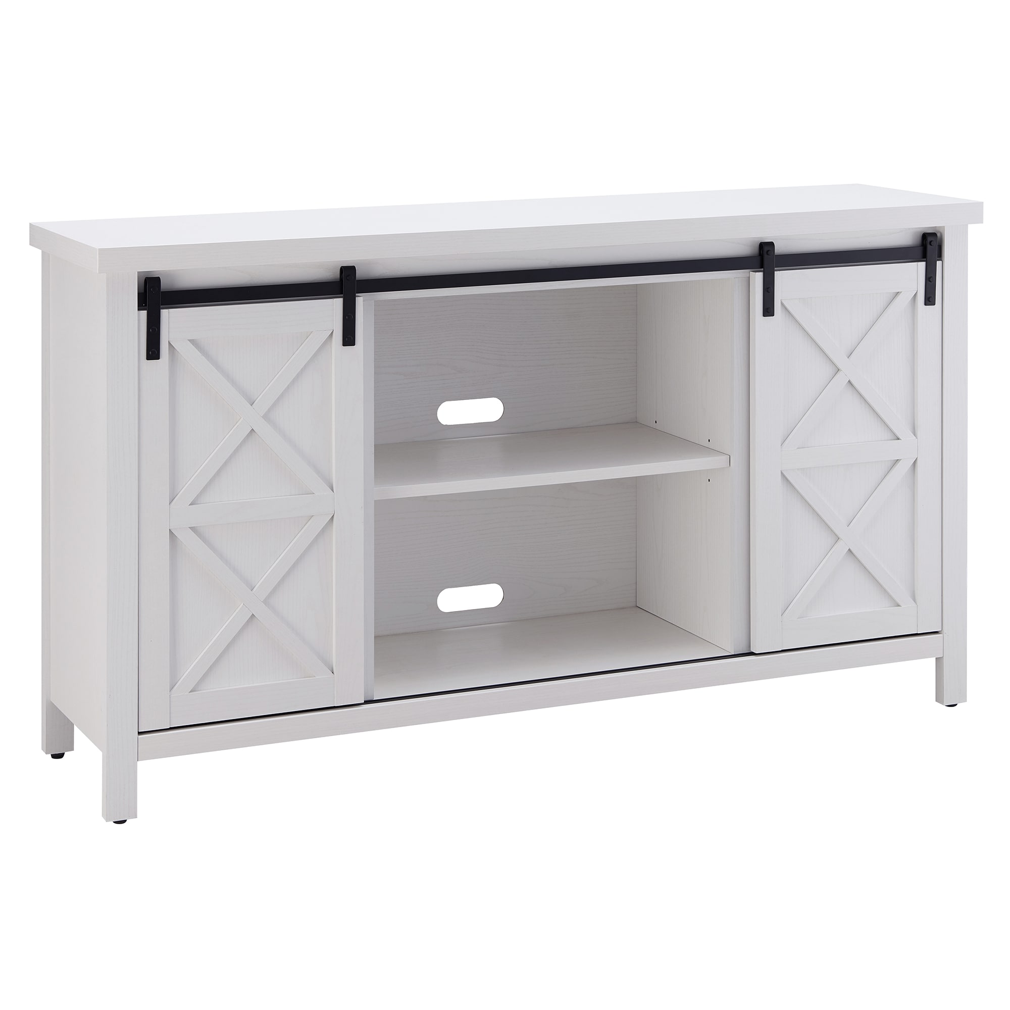 Hailey Home Elmwood Transitional White Tv Stand (Accommodates TVs up to ...