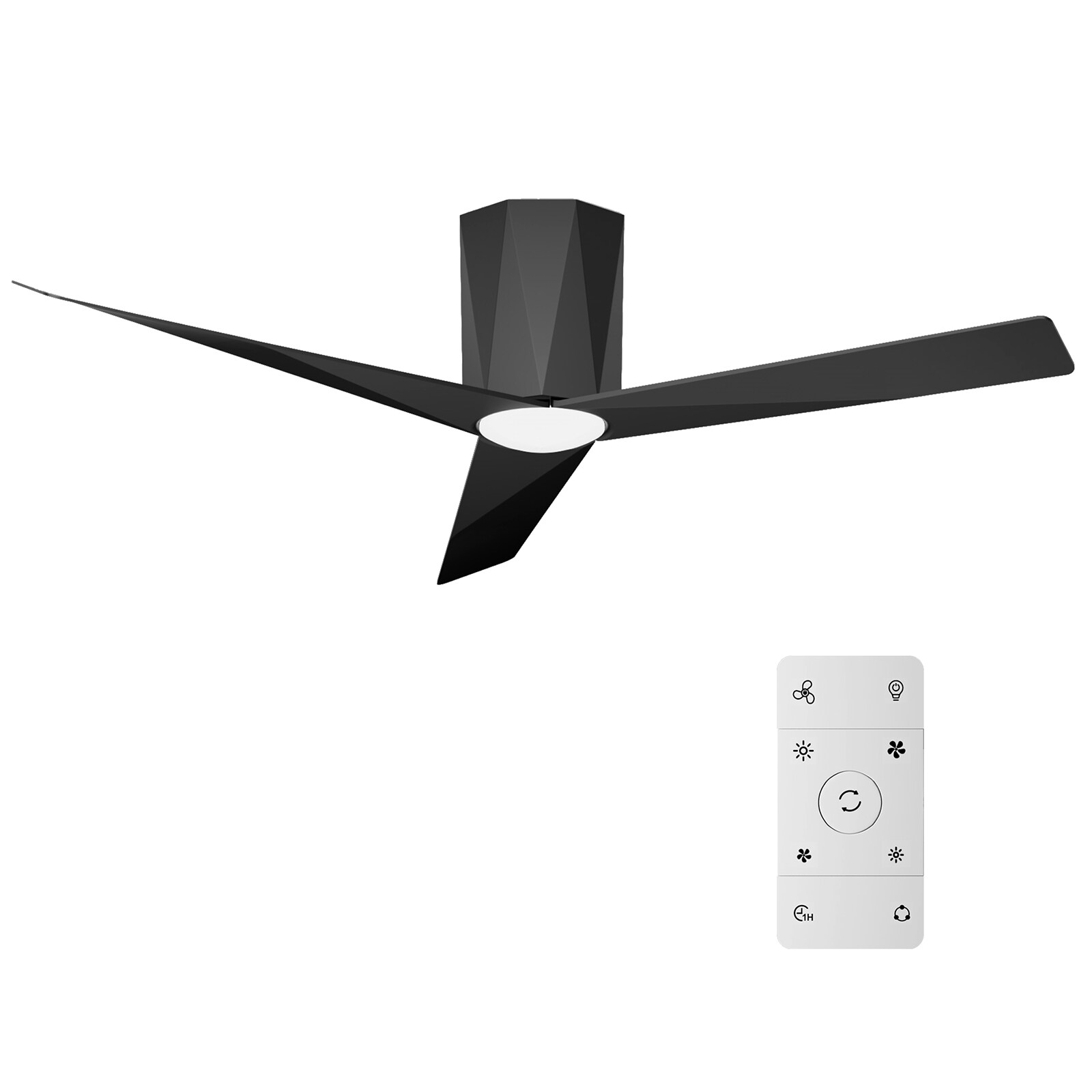 LUXEYARD Ceiling Fans with Dimmable Led Lights 52 Inch Flush Mount Ceiling Fan Remote Control Quiet DC Reversible Motor for Summer Winter Low Profile Modern ABS Blades Indoor Use 3X-Z3
