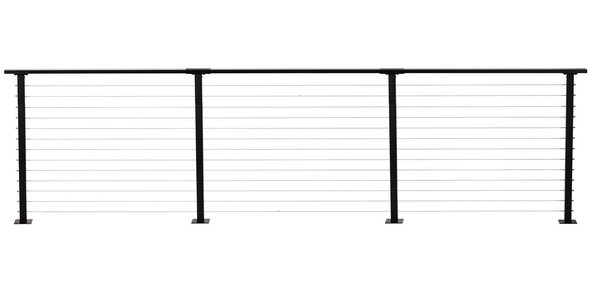 CityPost CP-14-B-D-42 Deck Mount 14-ft x 42-in Black Steel Deck Cable Rail Kit